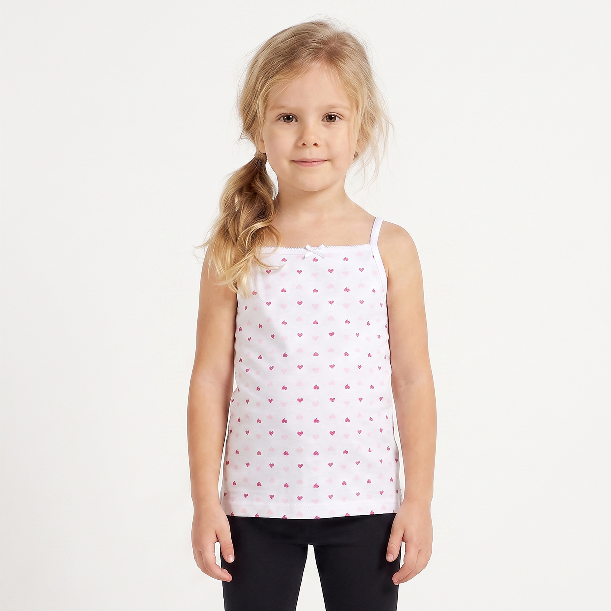 Pack of 3 Juniors Cotton Square Neck Vest with Heart Print-girls-clothing-innerwear-vests-image-4