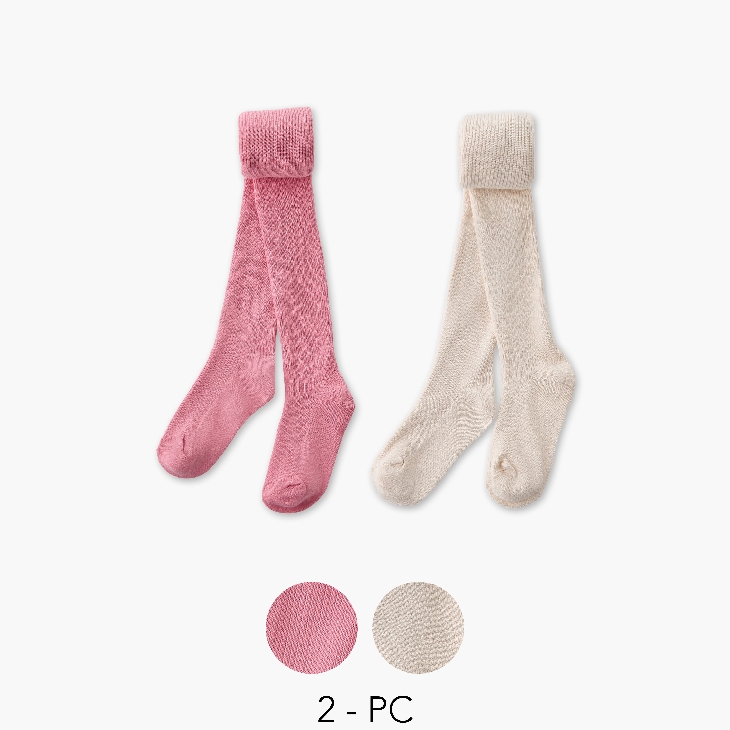 Pack of 2 Juniors Girls Tights with Elasticated Waistband-girls-accessories-socks-image-2