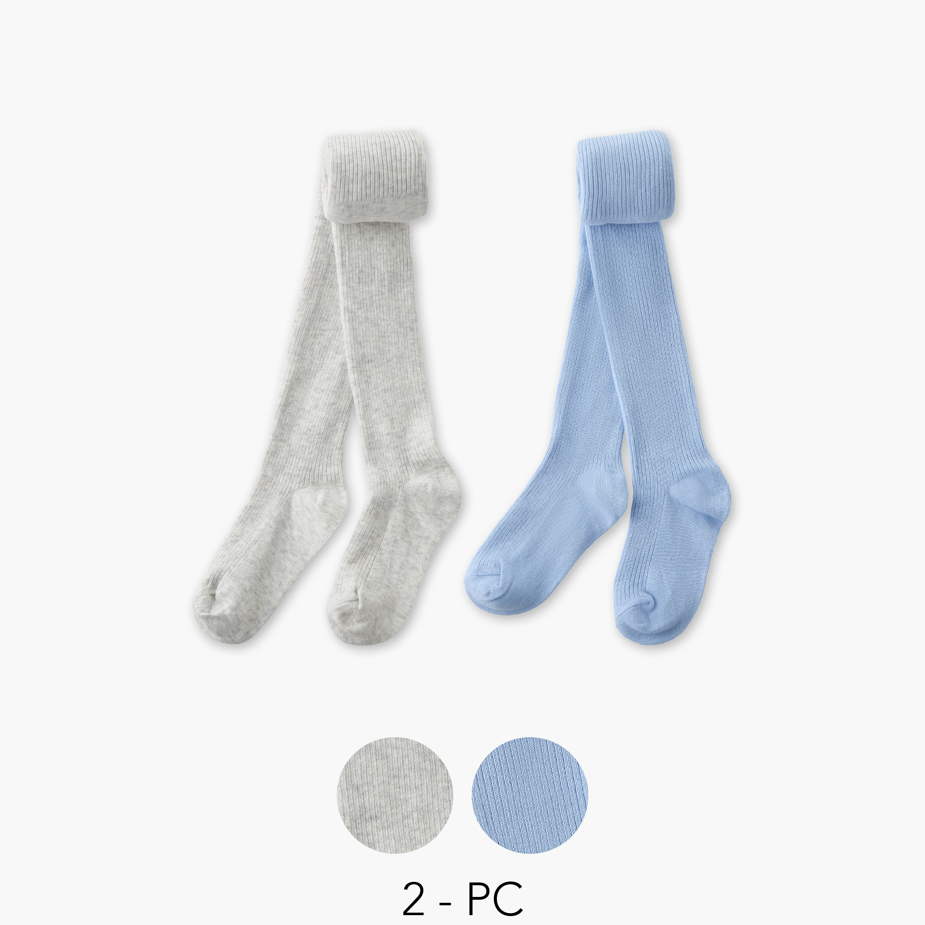 Pack of 2 Juniors Girls Tights with Ribbed Design-girls-accessories-socks-image-2