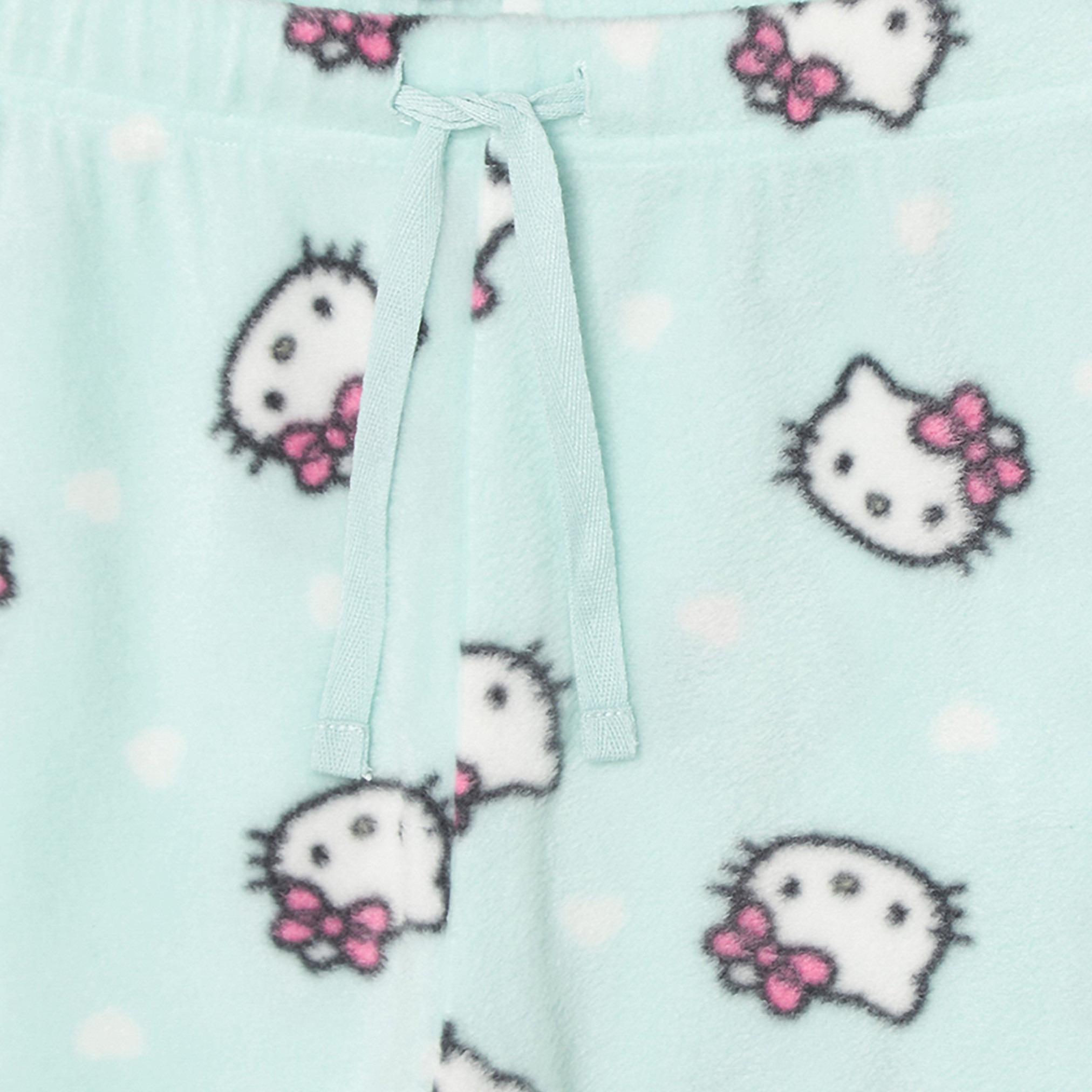 طقم بيجاما بياقة مستديرة وأكمام طويلة بطبعة هيلو كيتي من سانريو-baby-girls-clothing-winterwear-pyjamasets-image-6