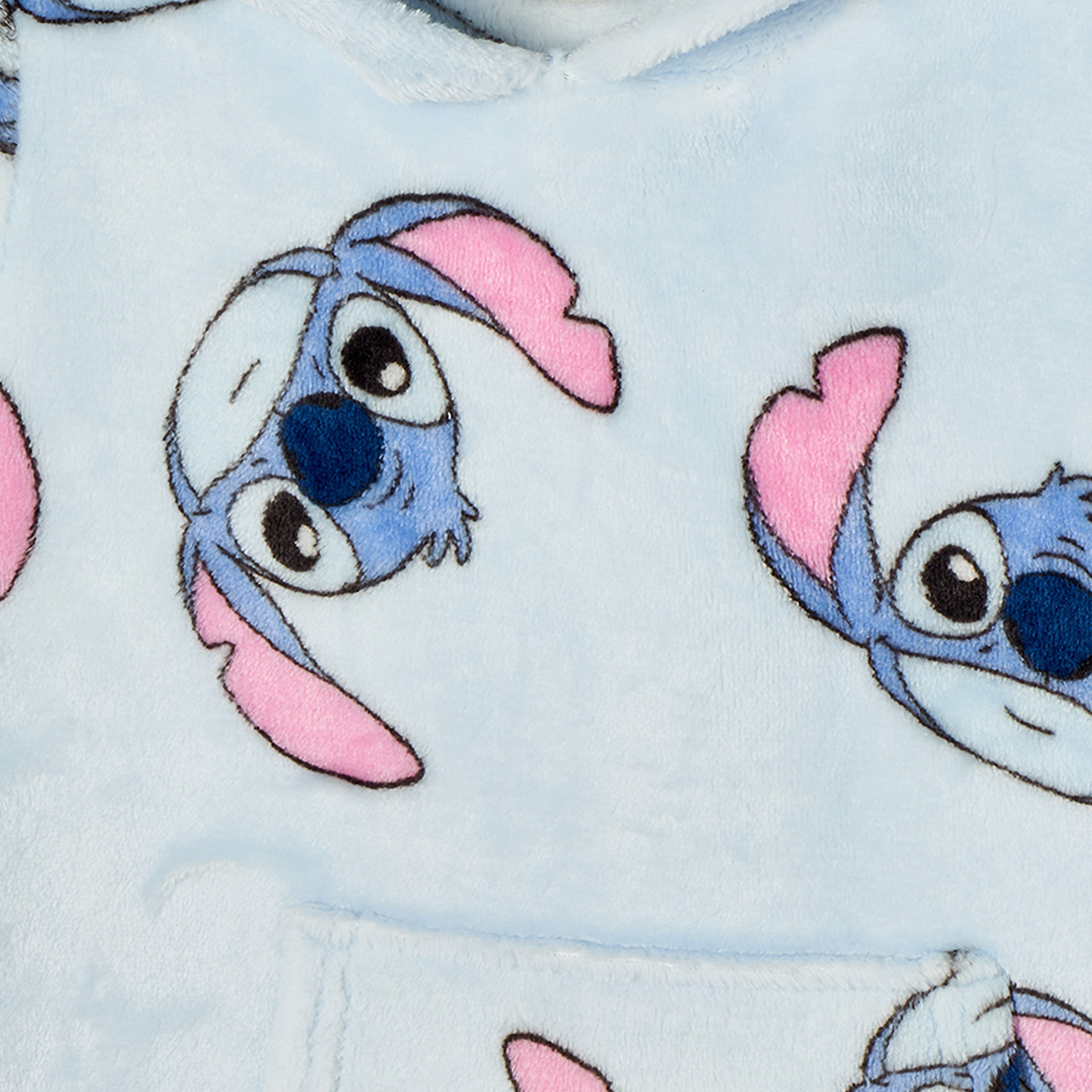 Disney Cotton Hooded Neck Long Sleeves Pyjama Set with Stitch Print-girls-clothing-nightwear-image-5