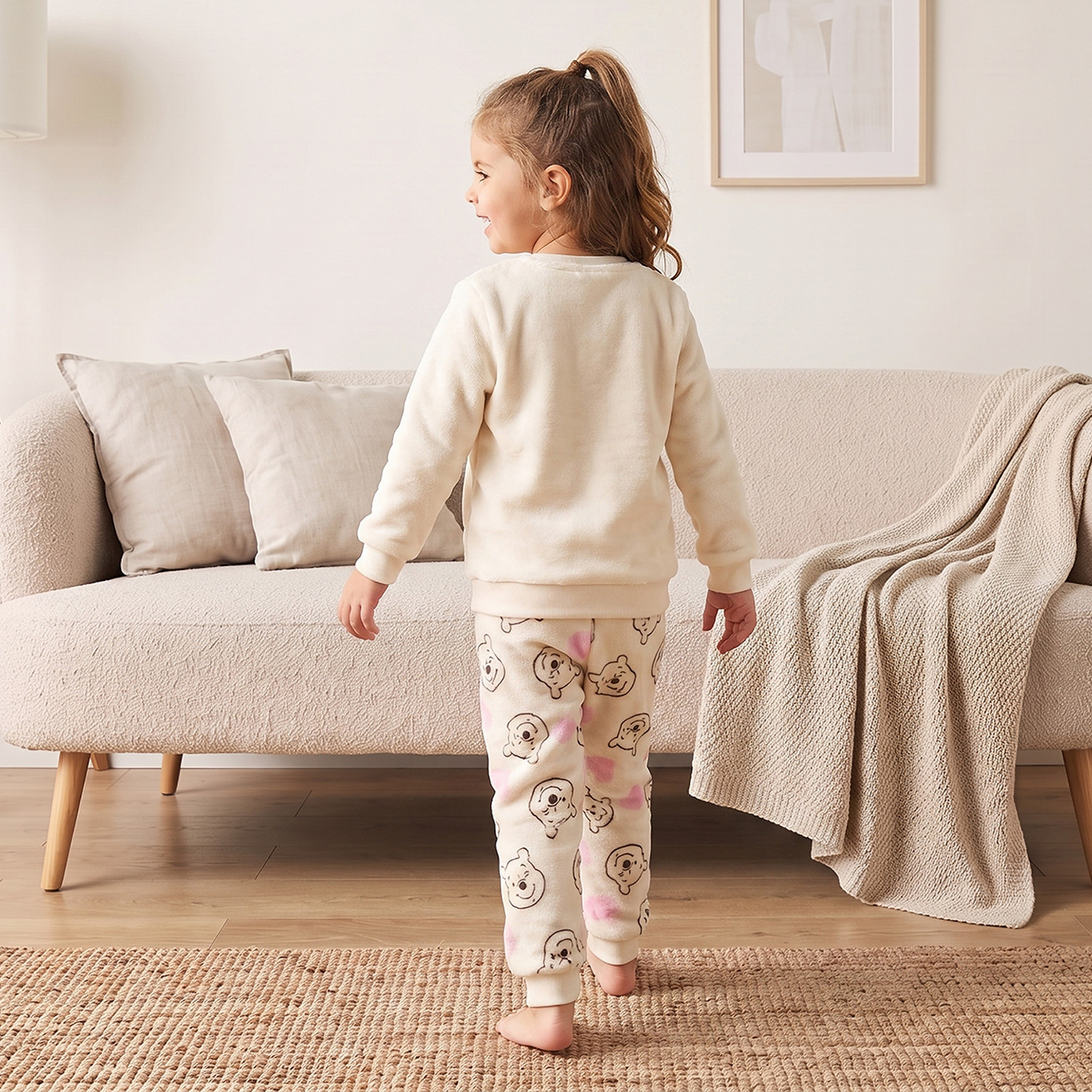 Disney Crew Neck Long Sleeves Sweatshirt and Joggers Set with Winnie the Pooh Print-girls-clothing-nightwear-image-4