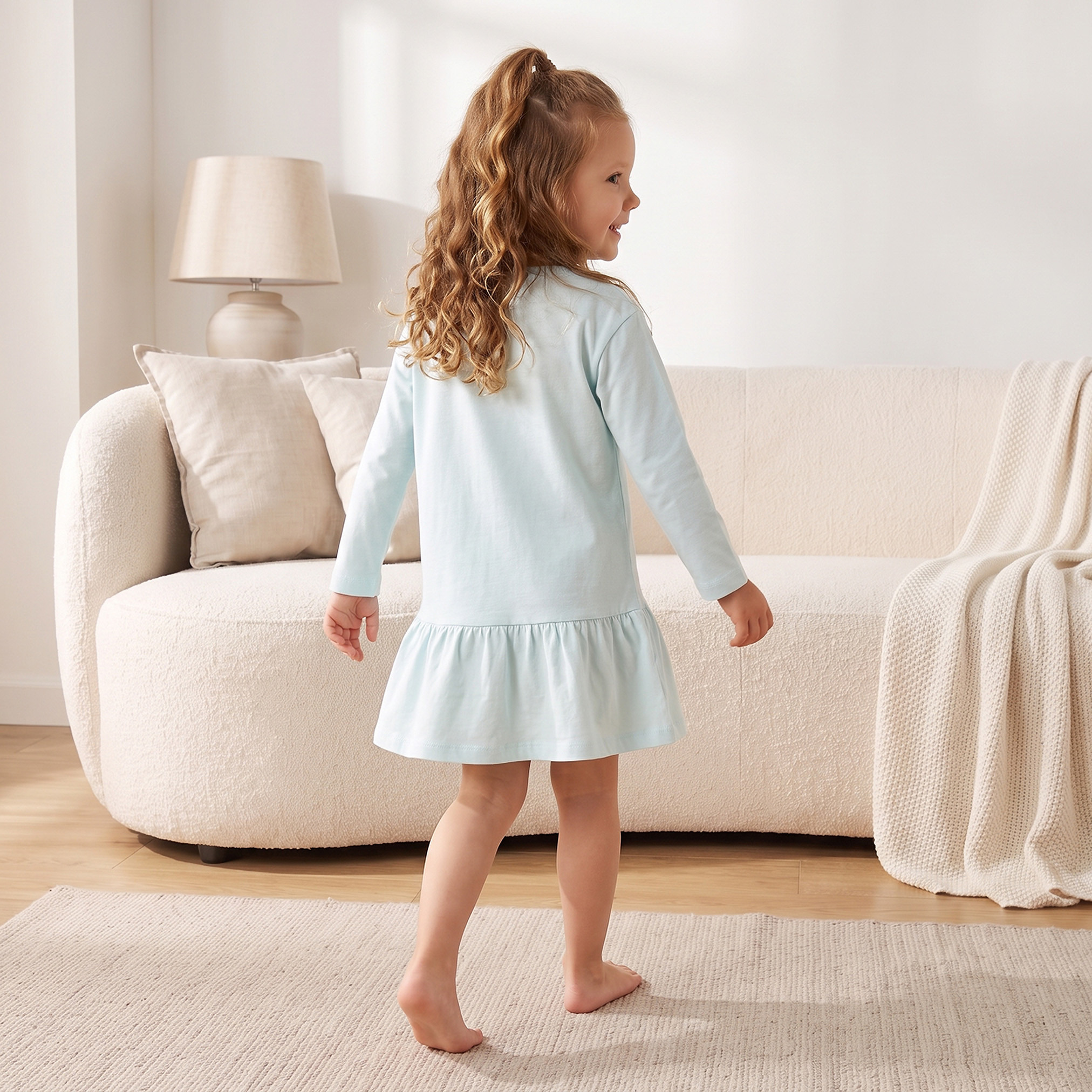 Pack of 2 Disney Cotton Round Neck Long Sleeves Night Dress with Daisy Duck Print-girls-clothing-nightwear-image-5