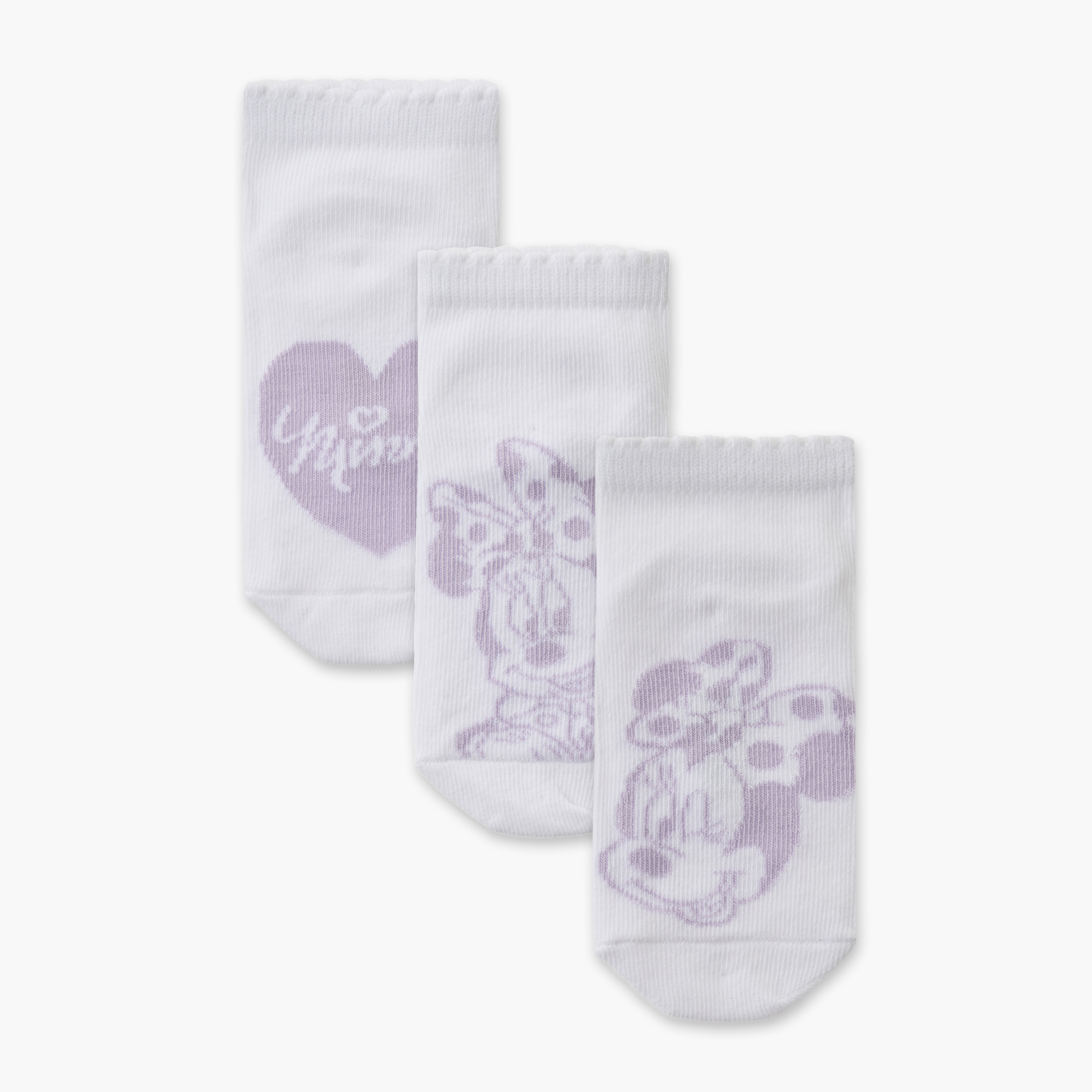 طقم 3 جوارب للبنات بطبعة ميني ماوس من ديزني-girls-accessories-socks-image-1