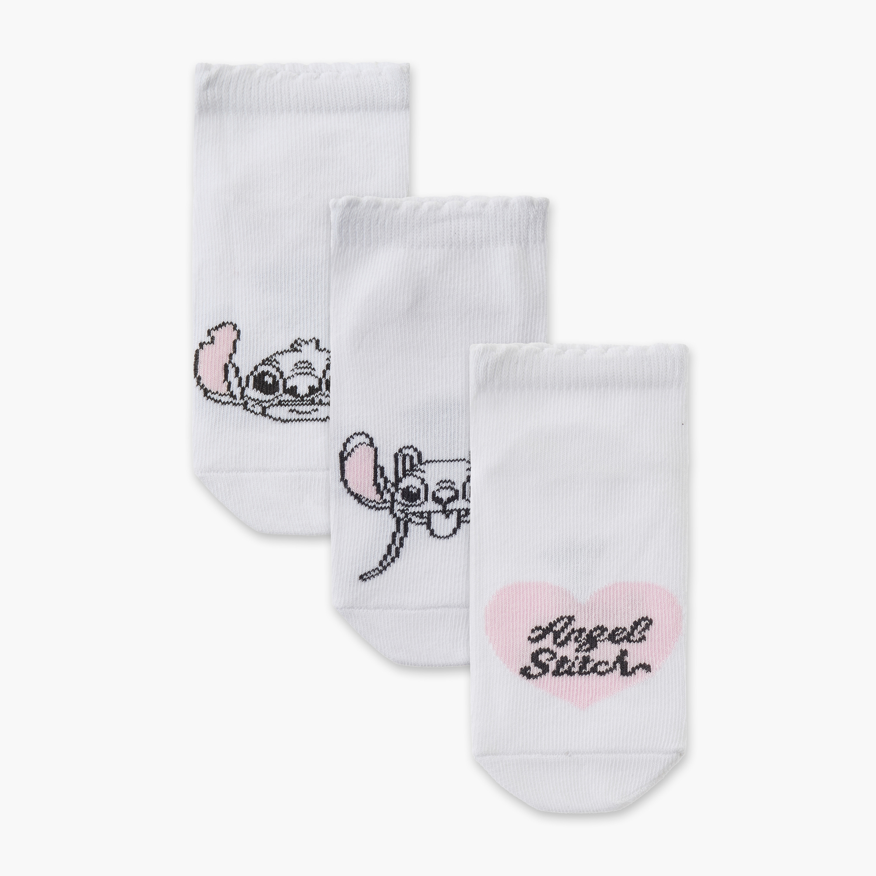 طقم جوارب 3 أزواج للبنات بطبعات ستيتش من جونيورز-girls-accessories-socks-image-1