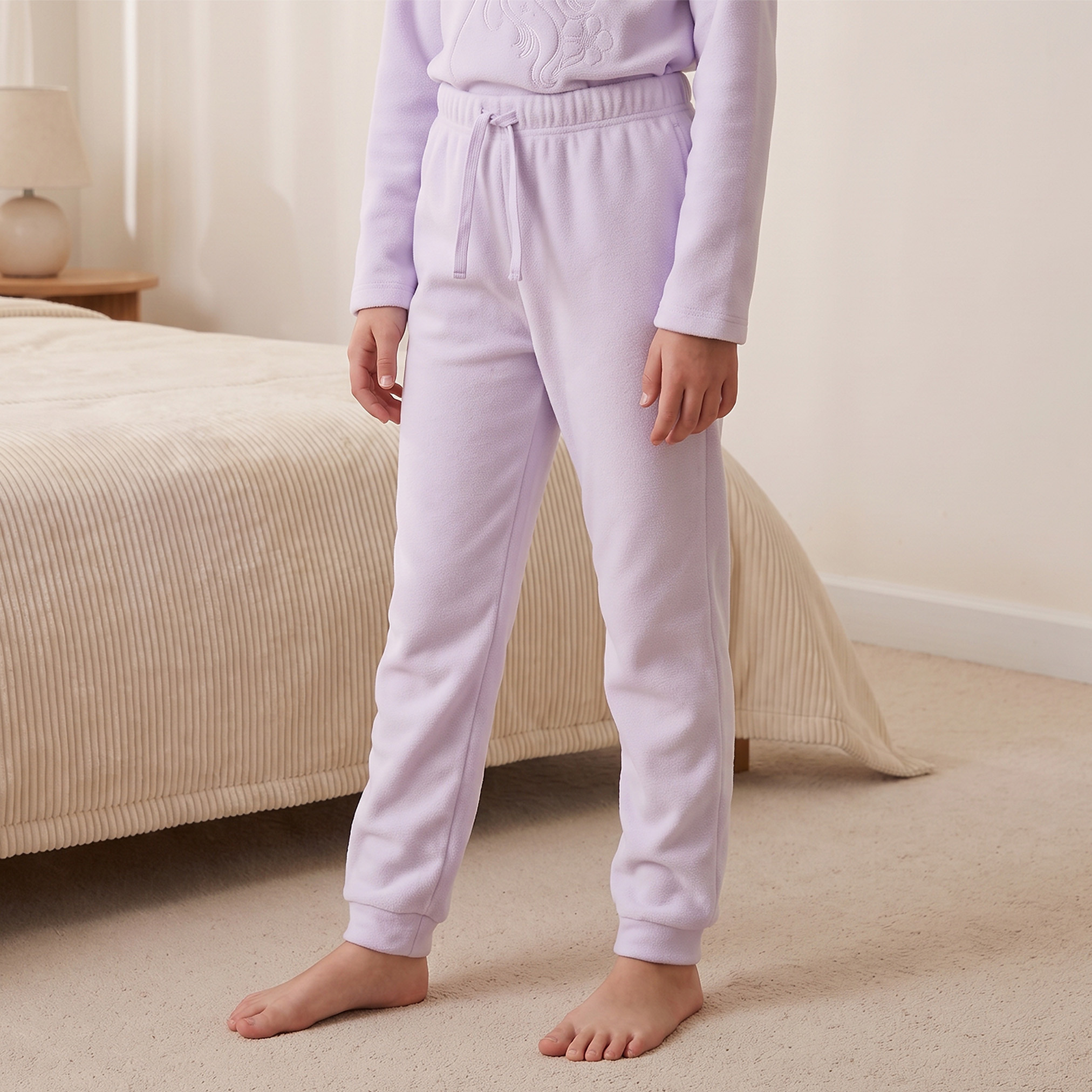 Juniors Girls Crew Neck Long Sleeves Pyjama Set with Assorted Print-girls-clothing-nightwear-image-3