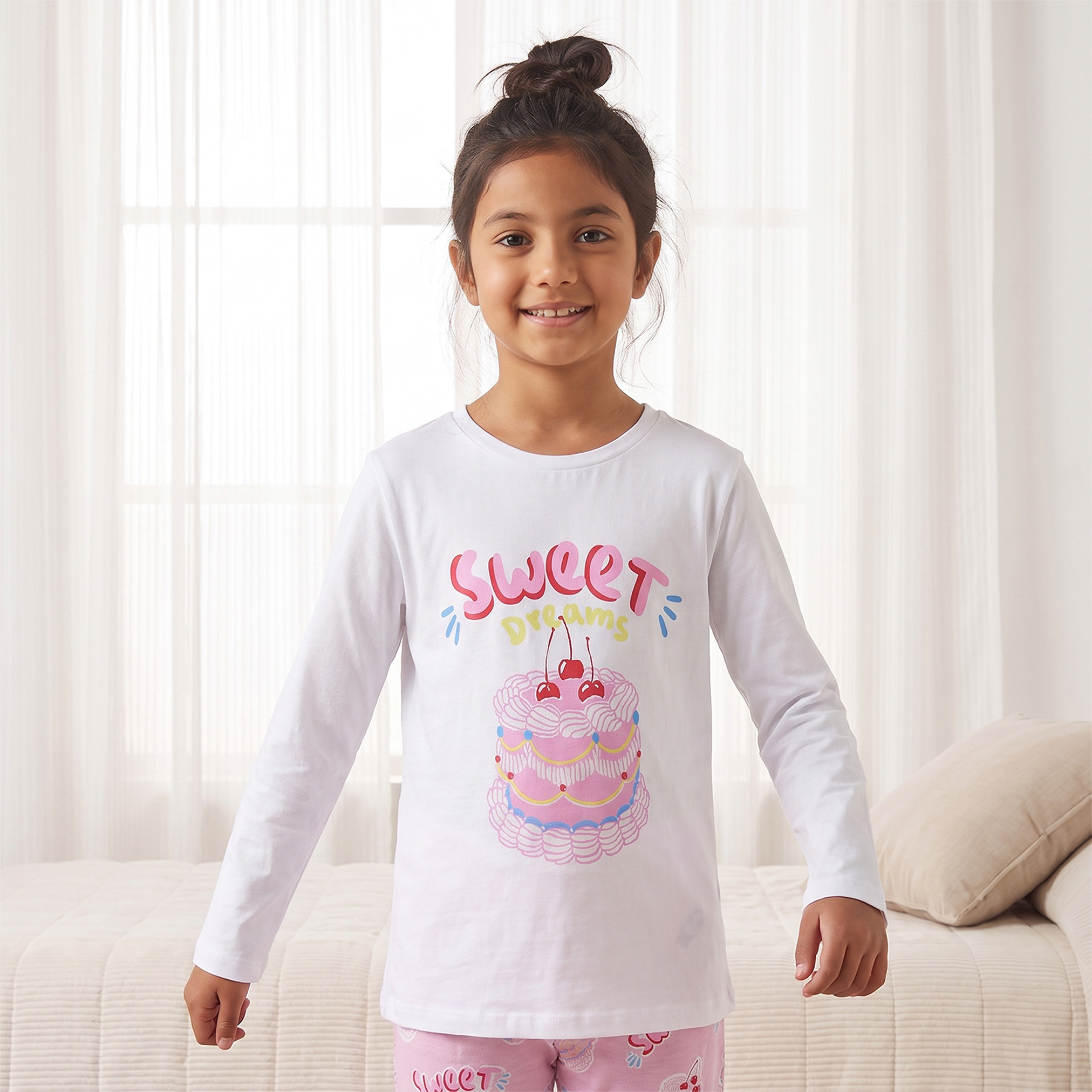 طقم بيجاما قطني للأطفال بياقة دائرية وأكمام طويلة بنقوش متنوعة من جونيورز - قطعتين-boys-clothing-nightwear-image-4