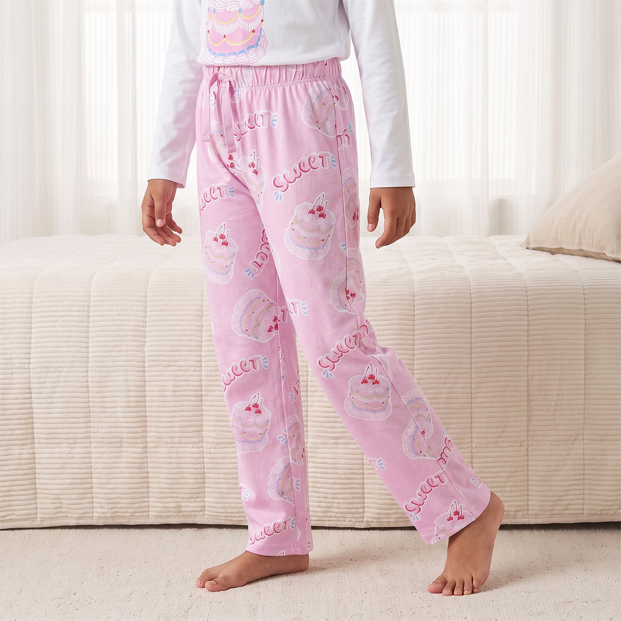 طقم بيجاما قطني للأطفال بياقة دائرية وأكمام طويلة بنقوش متنوعة من جونيورز - قطعتين-boys-clothing-nightwear-image-5