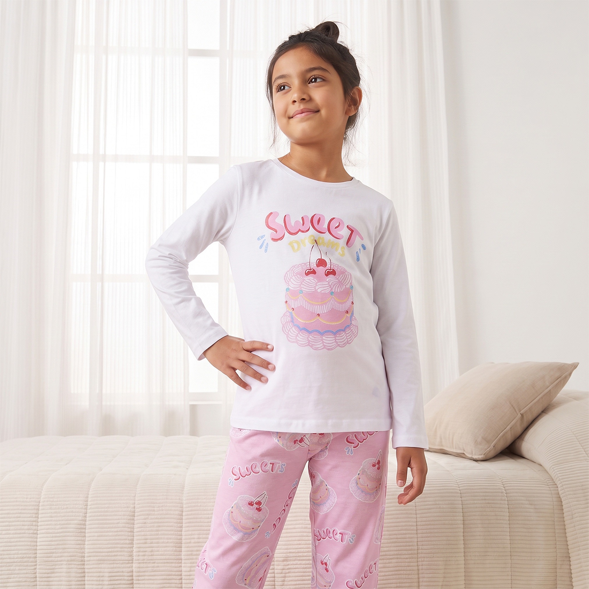 طقم بيجاما قطني للأطفال بياقة دائرية وأكمام طويلة بنقوش متنوعة من جونيورز - قطعتين-boys-clothing-nightwear-image-9