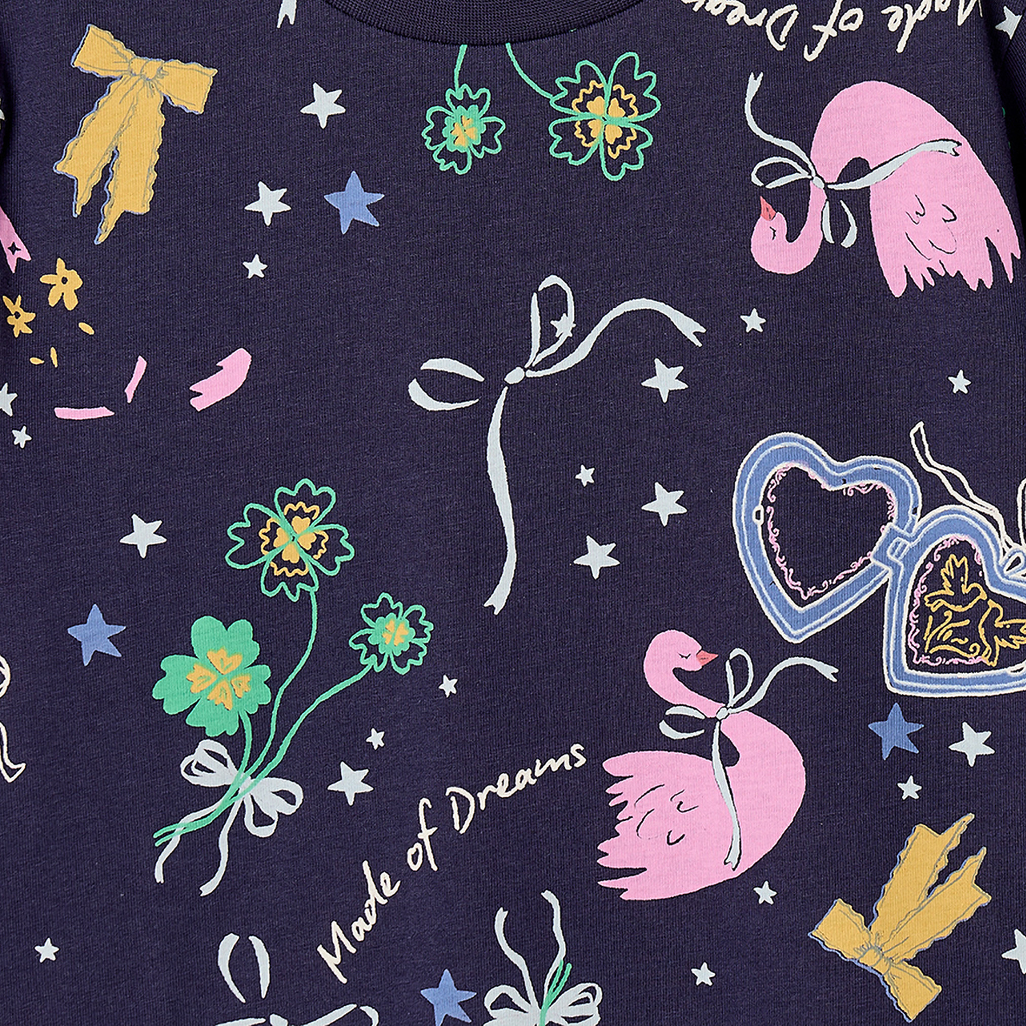 طقم بيجاما قطن بياقة ضيقة وأكمام طويلة وطبعات من جونيورز-girls-clothing-nightwear-image-7
