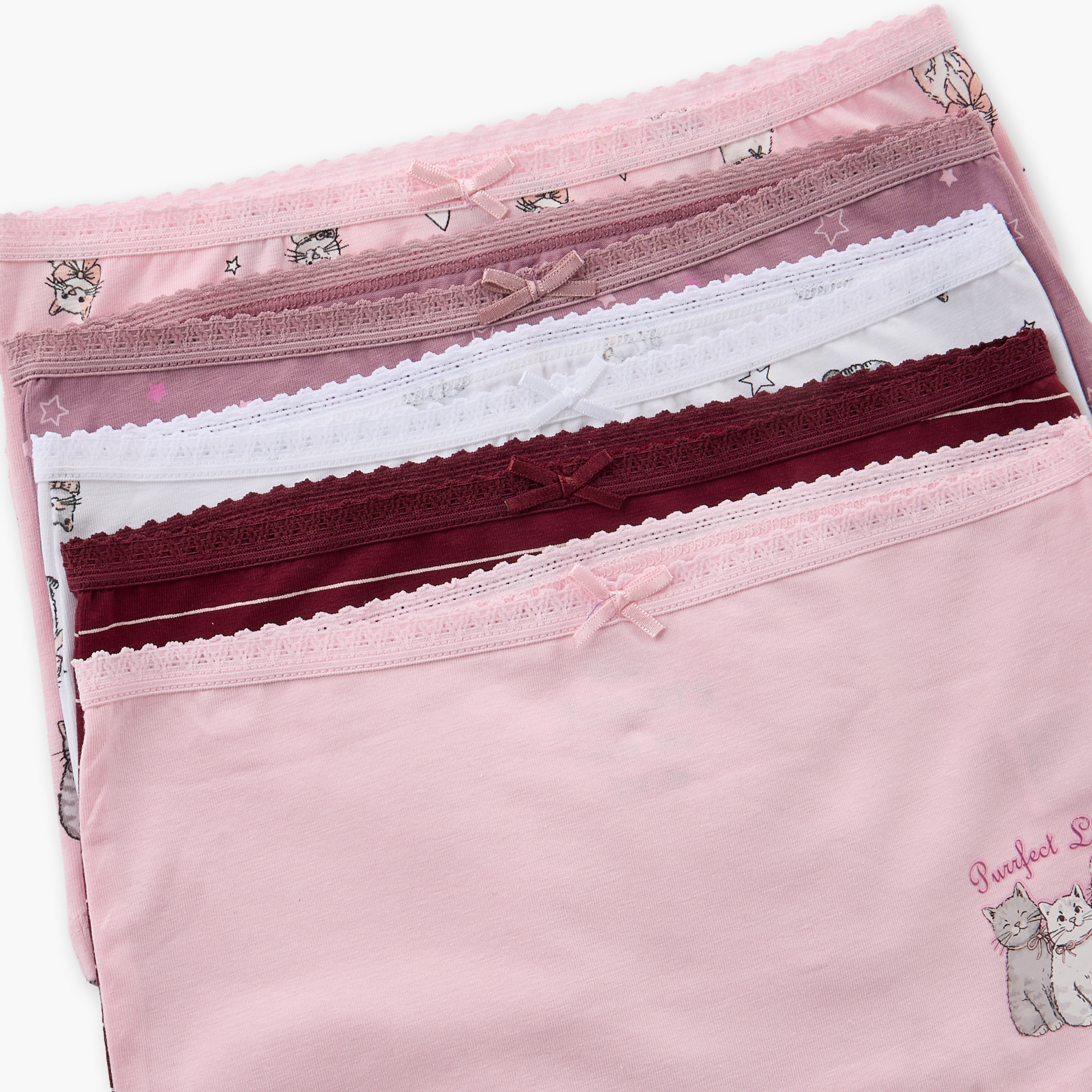 سراويل بوي شورت بطبعات قطة ونجمة من جونيورز - عبوة 5 قطع-girls-clothing-innerwear-panties-image-7