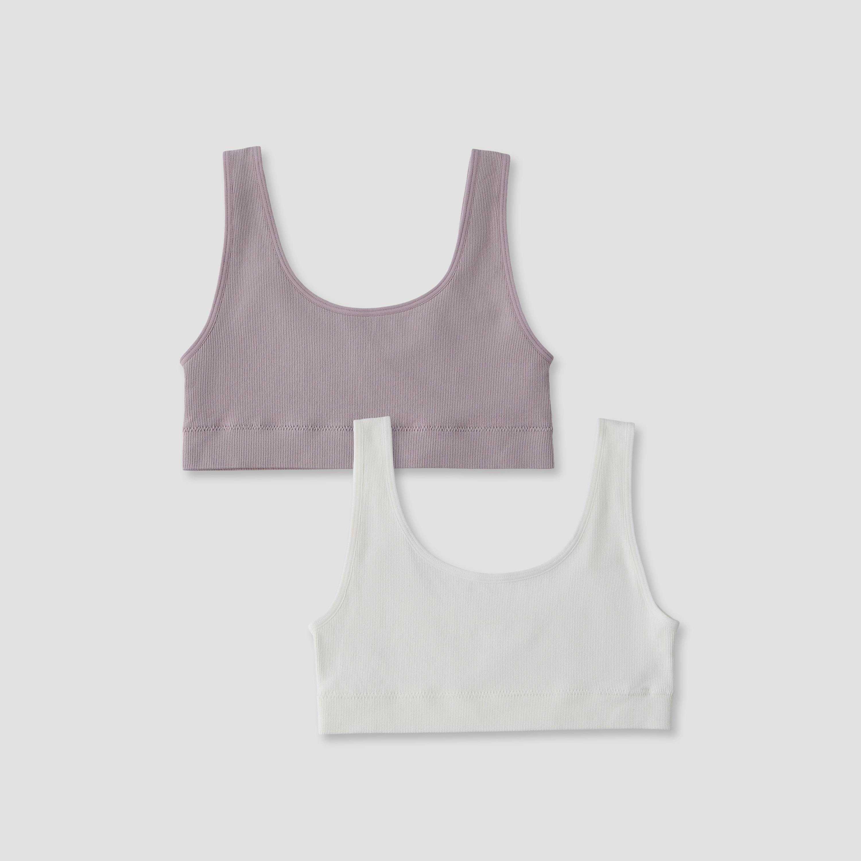 حمالة صدر تدريب قطنية بملمس مضلع من جونيورز - قطعتين-girls-clothing-innerwear-bras-image-1