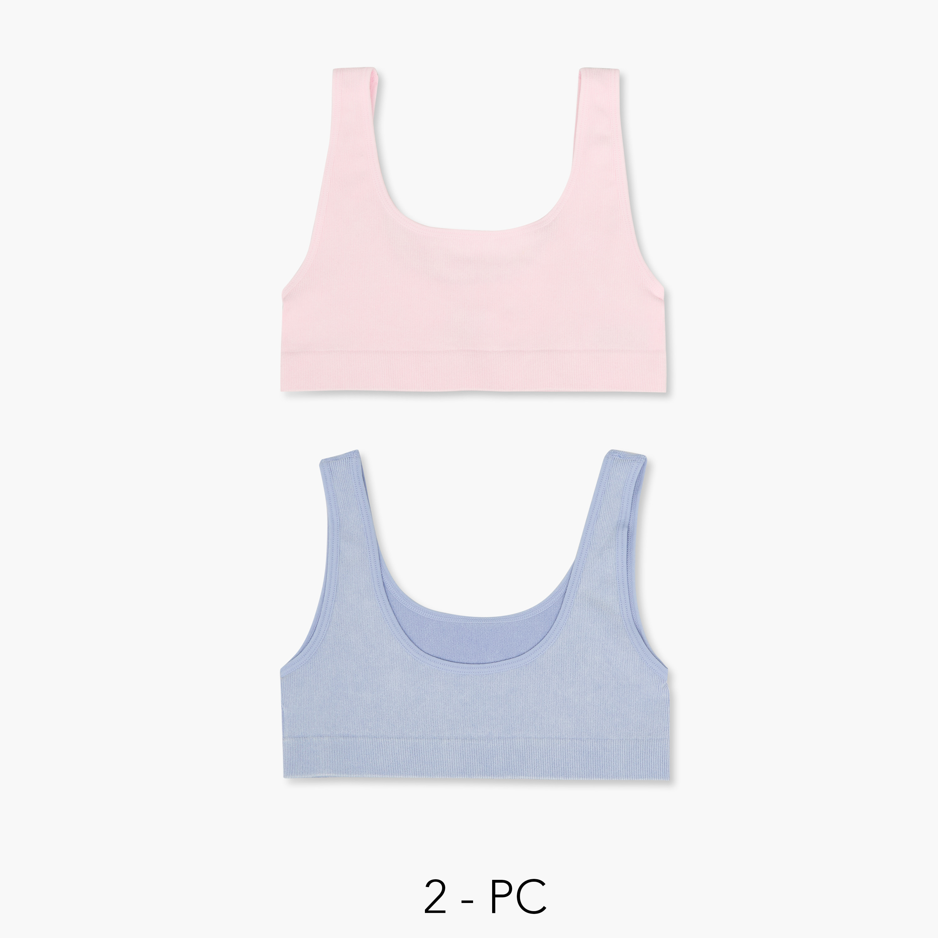 Pack of 2 Juniors Cotton Trainer Bra with Ribbed Texture-girls-clothing-innerwear-bras-image-1