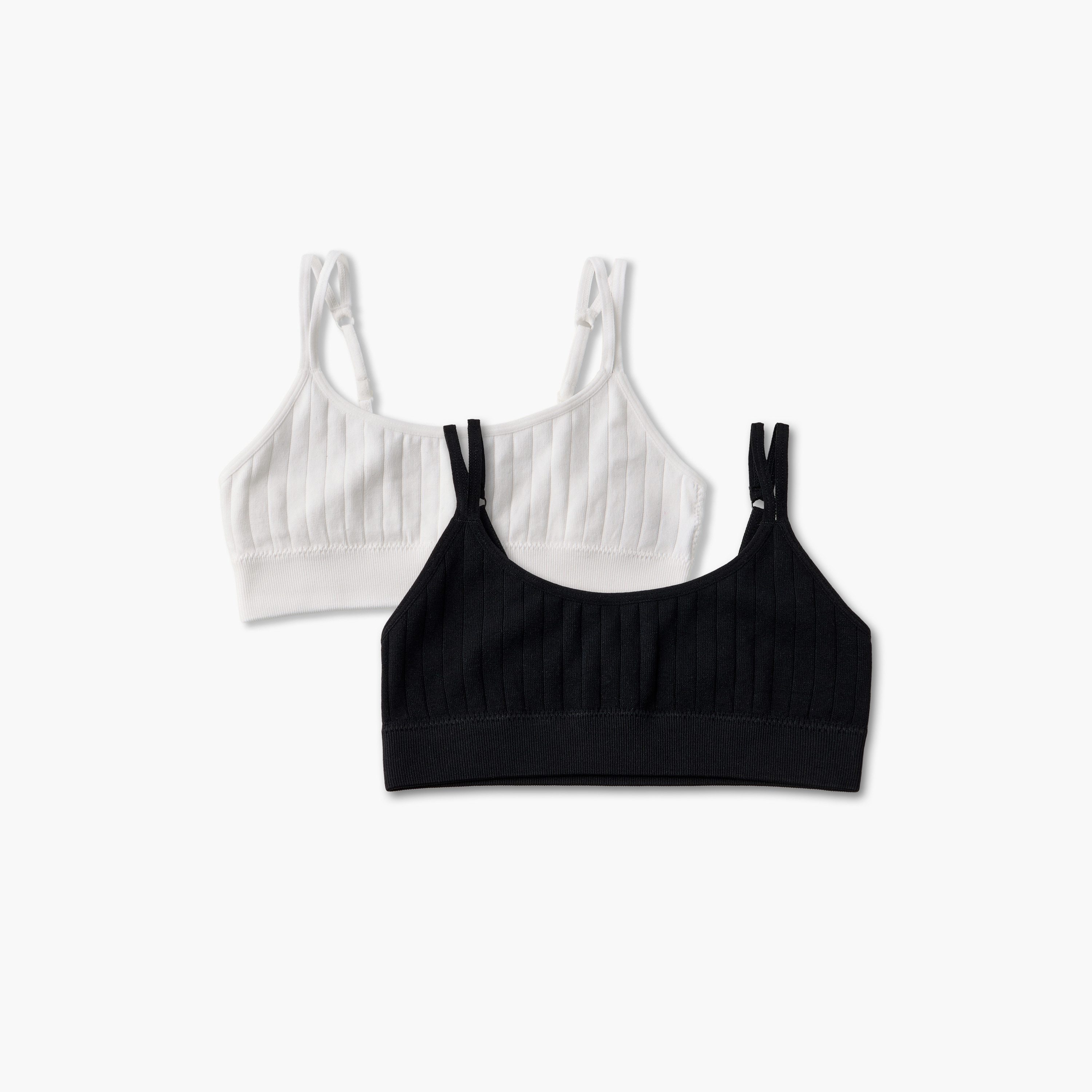 Pack of 2 Juniors Cotton Teen Bra with Ribbed Design-girls-clothing-innerwear-bras-image-1