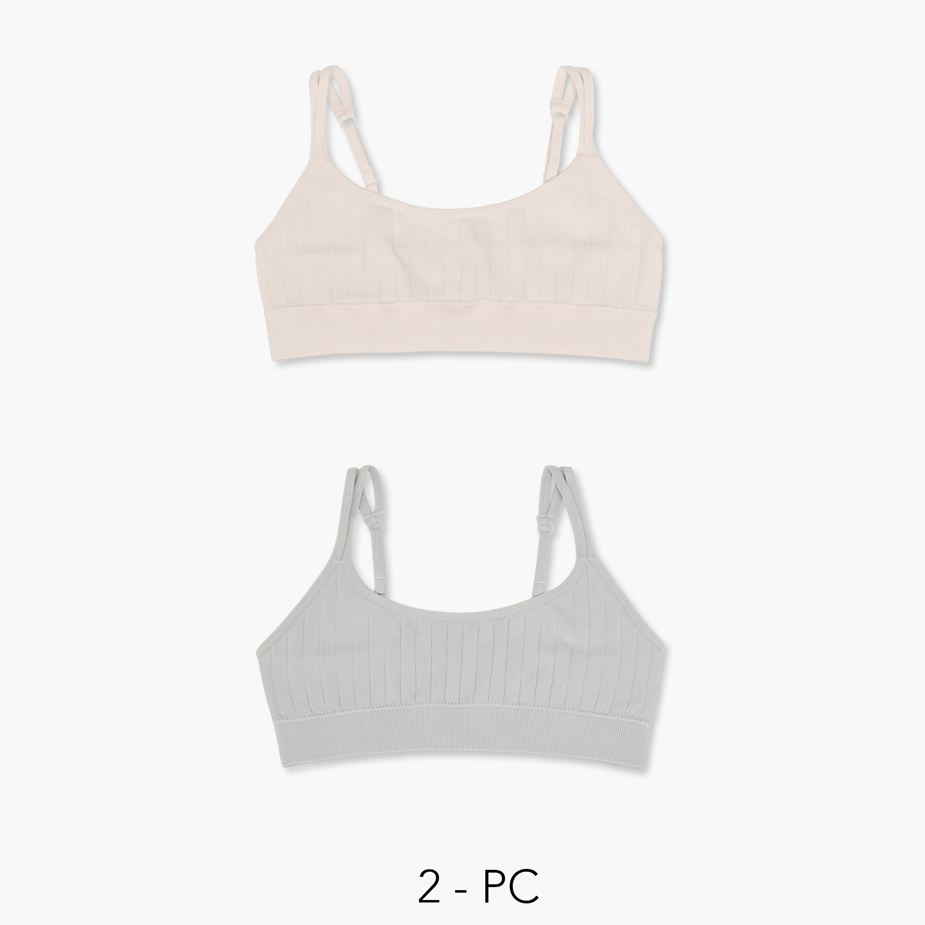 Pack of 2 Juniors Cotton Trainer Bra with Adjustable Straps-girls-clothing-innerwear-bras-image-1