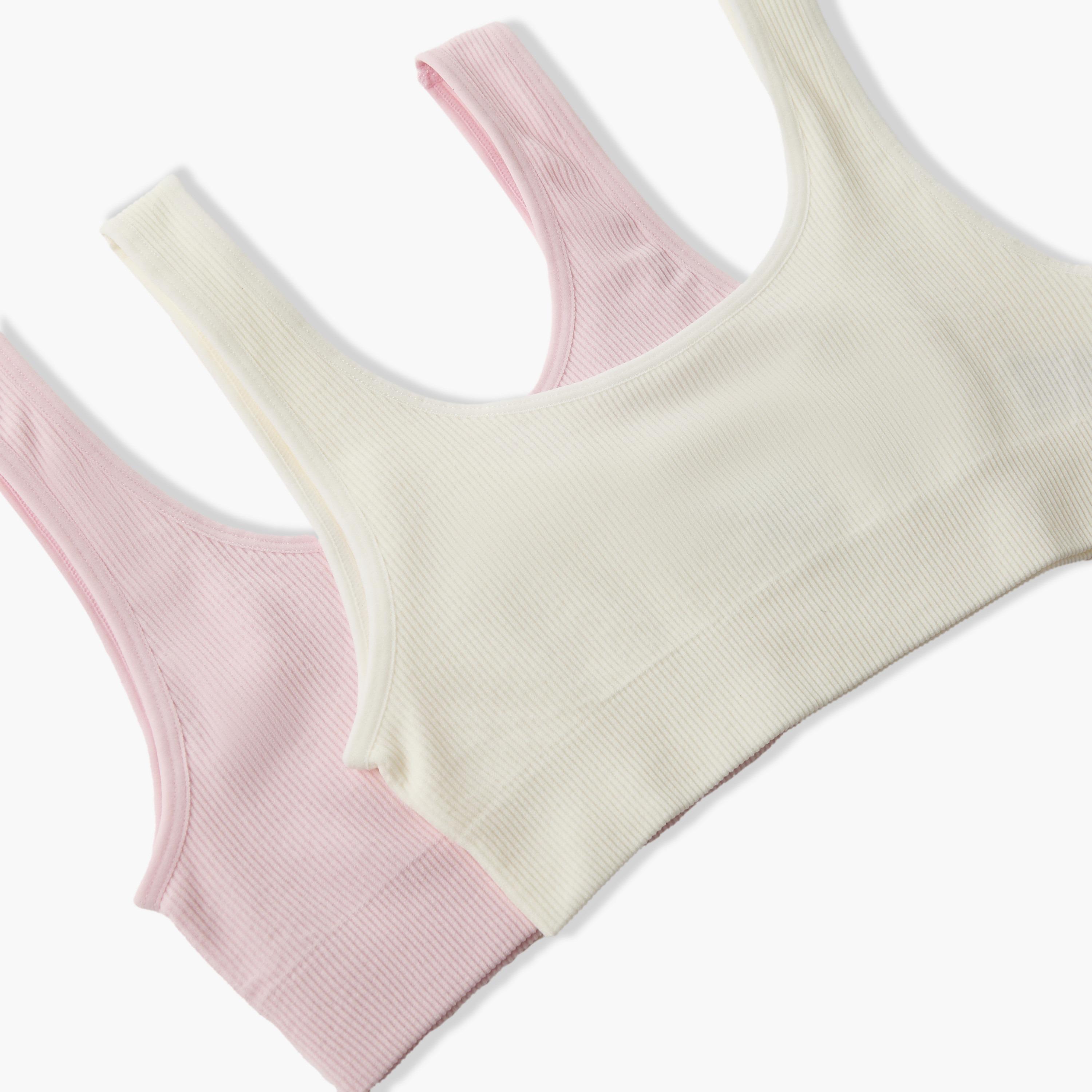 Pack of 2 Juniors Cotton Trainer Bra with Ribbed Design-girls-clothing-innerwear-bras-image-5
