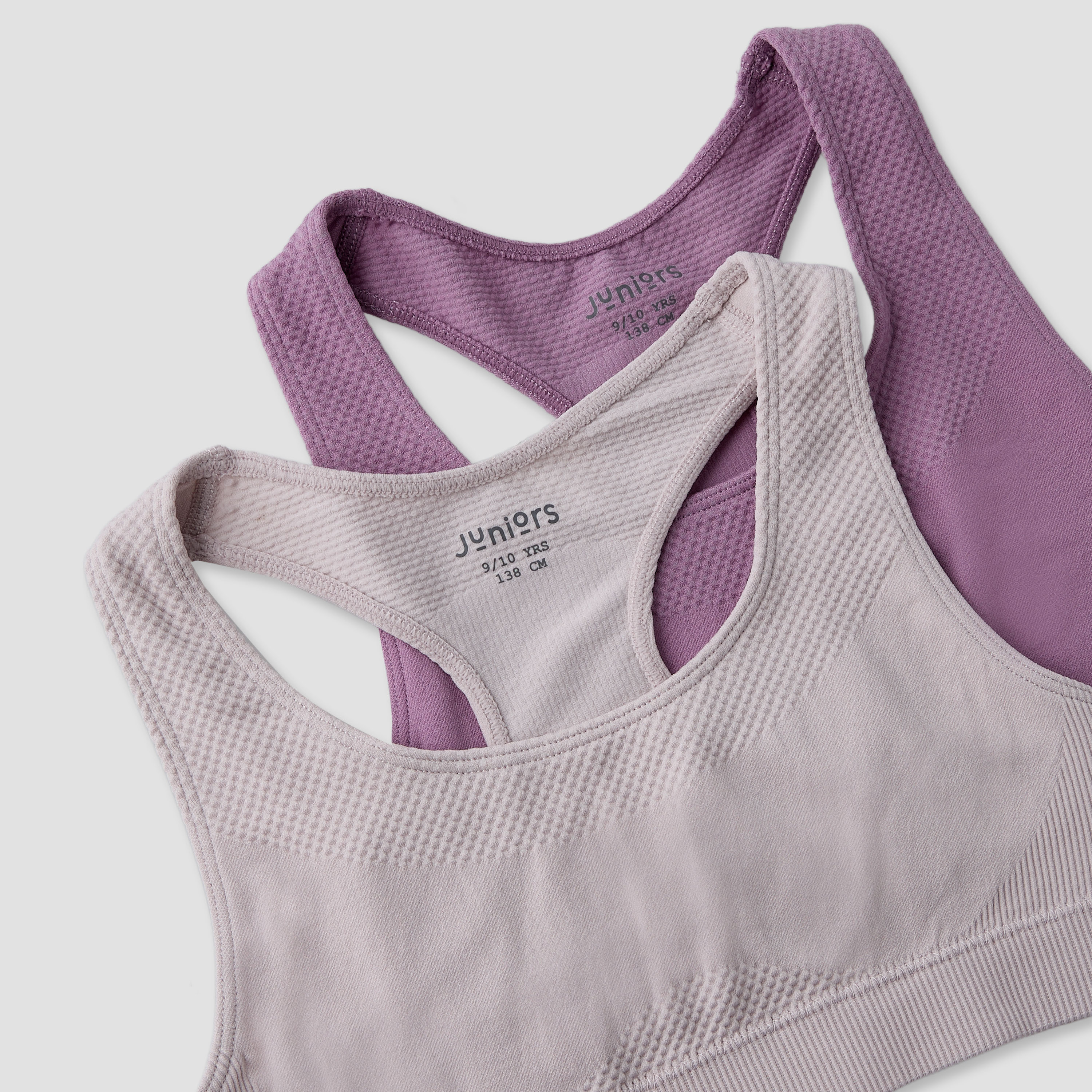 طقم من 2 - صدرية رياضية قطن بظهر متقاطع من جونيورز-girls-clothing-innerwear-bras-image-6