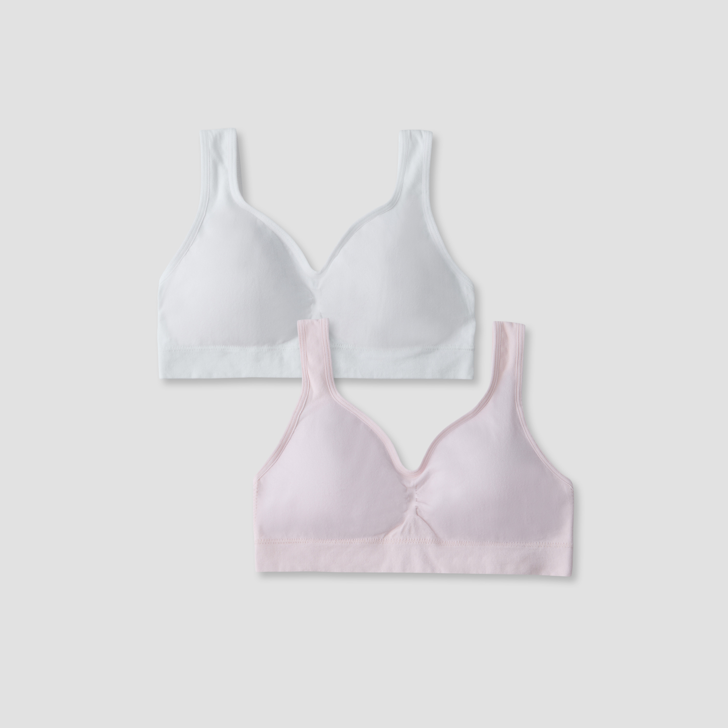 طقم من 2 - صدرية رياضية قطن بحمالات قابلة للتعديل من جونيورز-girls-clothing-innerwear-bras-image-1