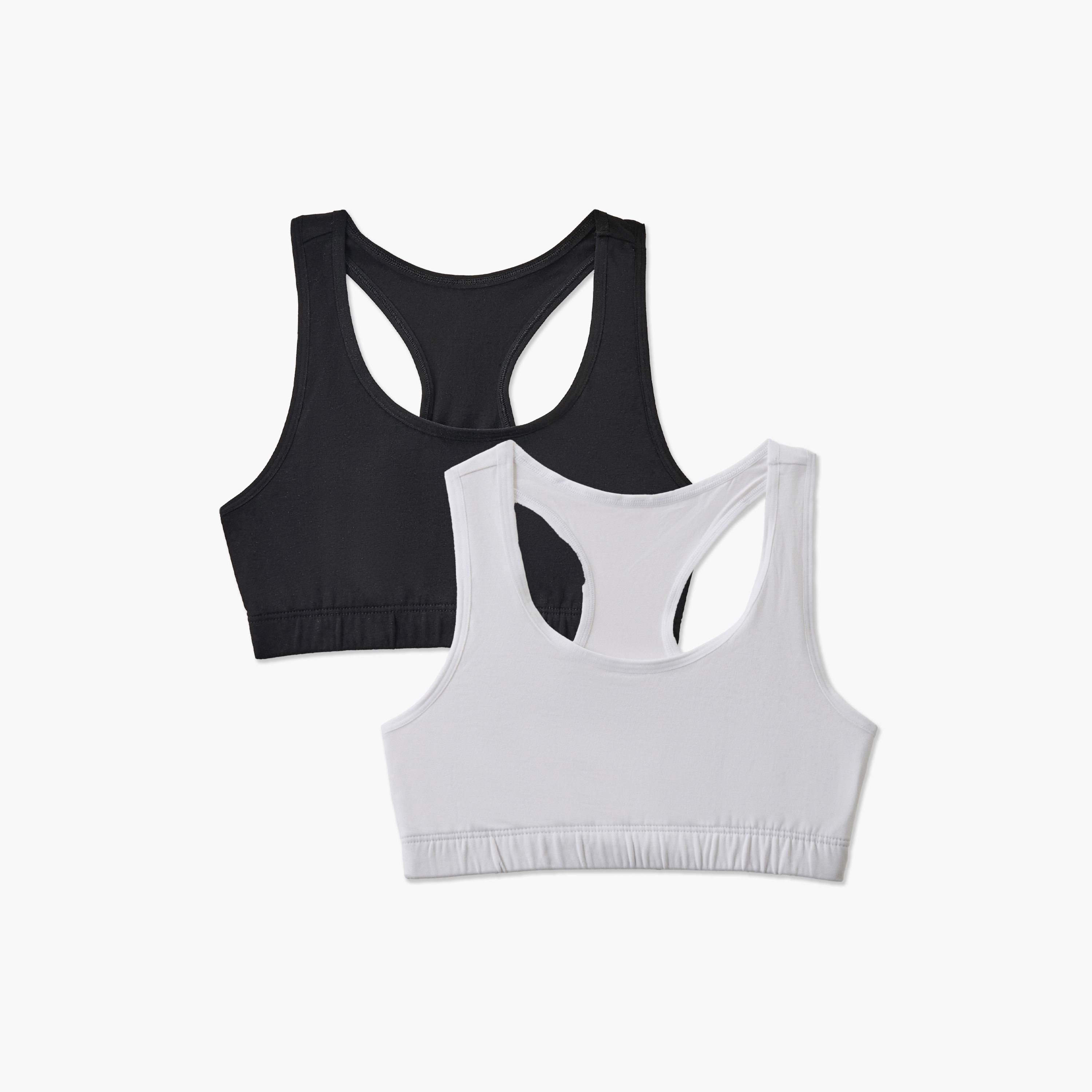 طقم صدريات رياضية قطن بظهر ريسر قطعتين من جونيورز-girls-clothing-innerwear-bras-image-1