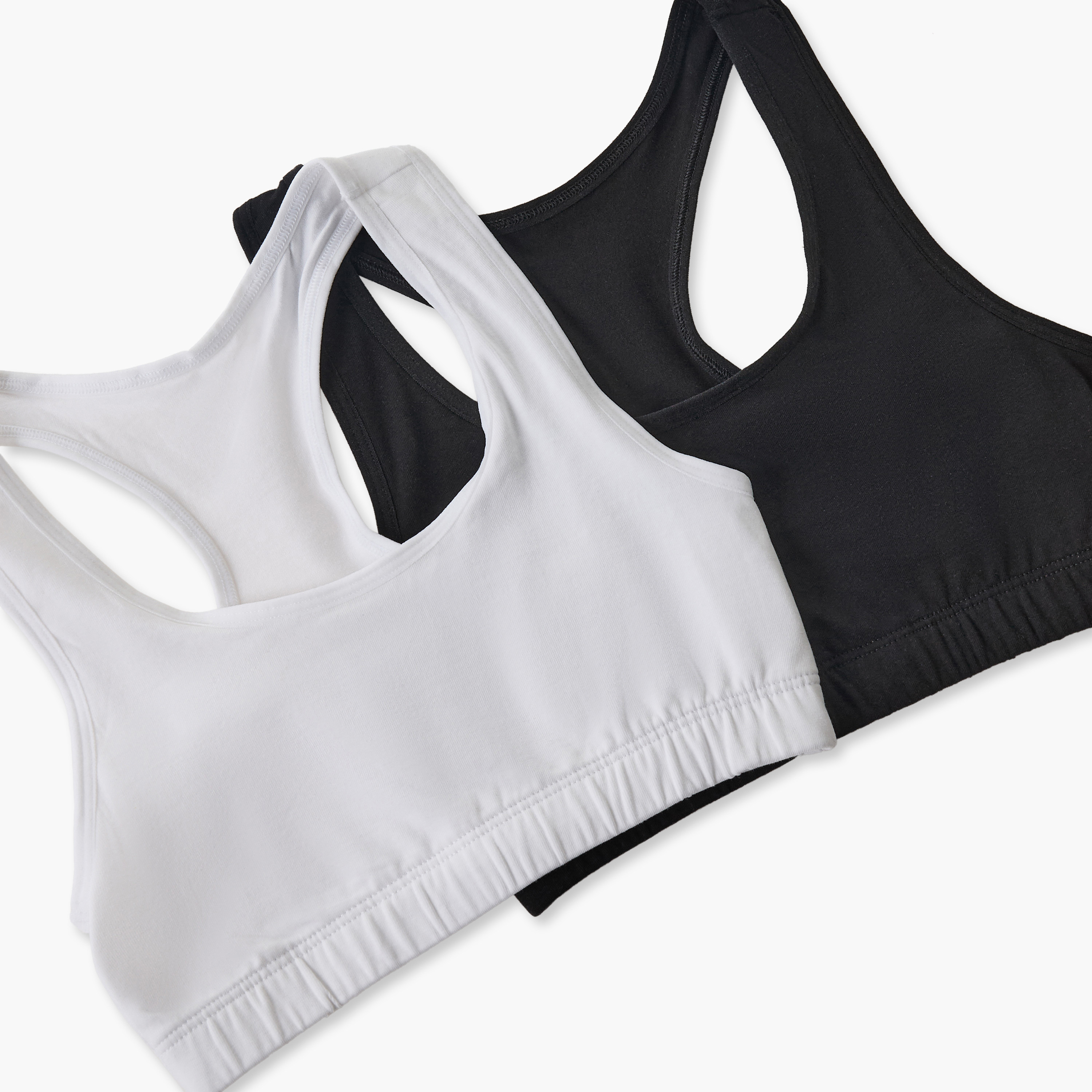 طقم صدريات رياضية قطن بظهر ريسر قطعتين من جونيورز-girls-clothing-innerwear-bras-image-5