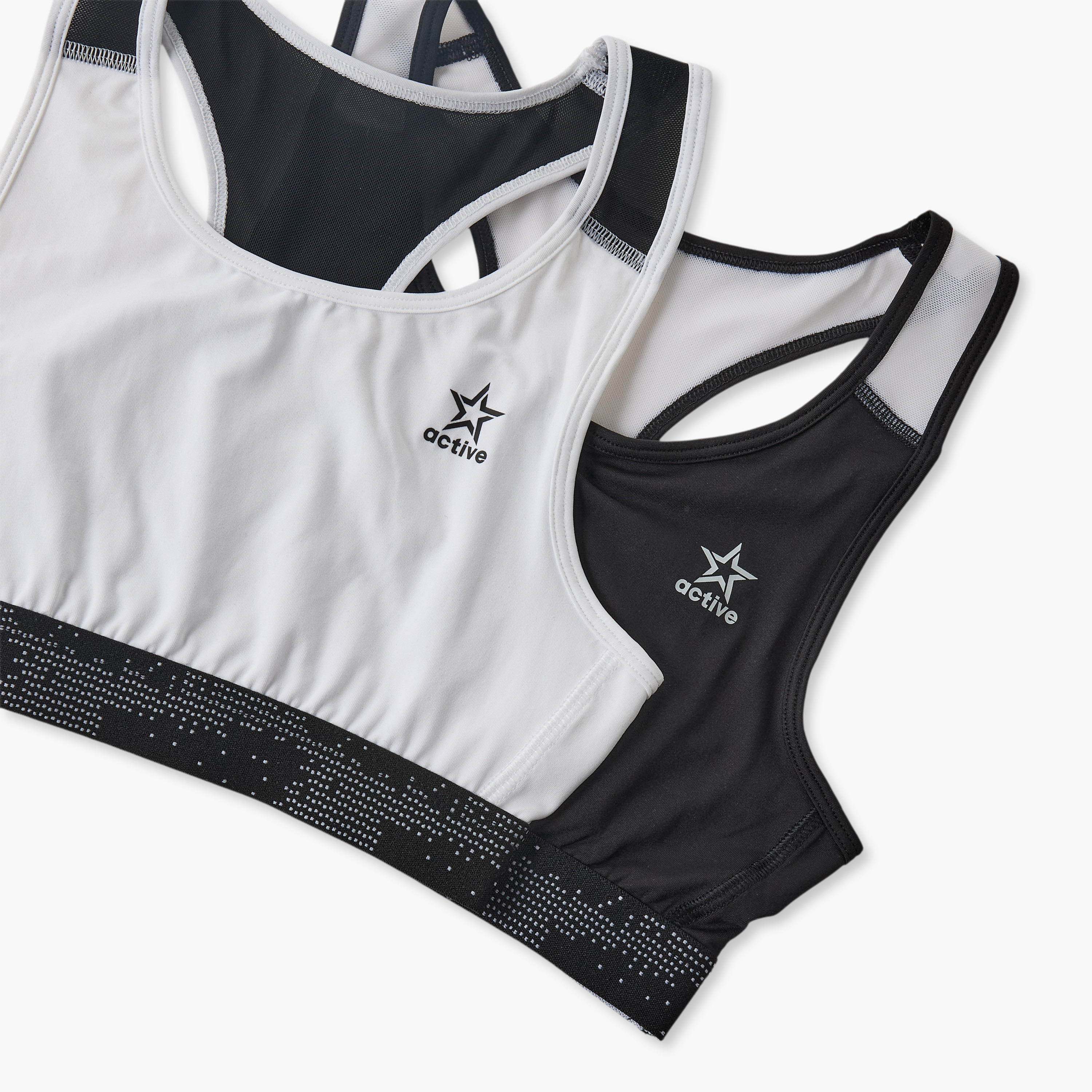 طقم صدريات رياضية قطن بتفاصيل شبكية قطعتين من جونيورز-girls-clothing-innerwear-bras-image-5