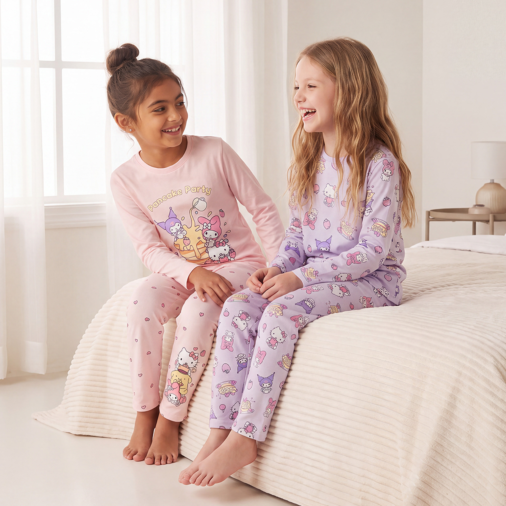 Pack of 2 Sanrio Round Neck Long Sleeves Pyjama Set with Hello Kitty and My Melody Print-boys-clothing-nightwear-image-1
