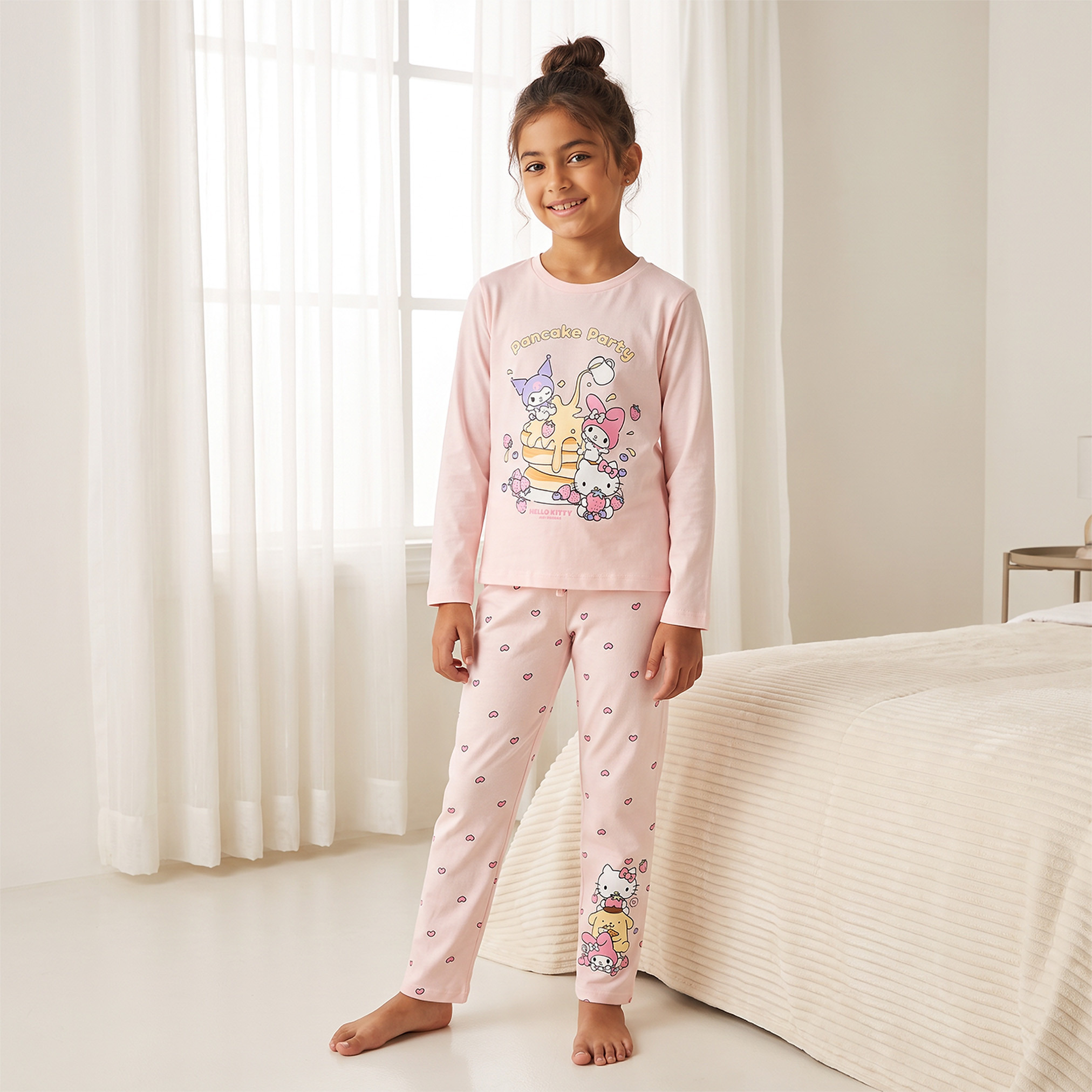 Pack of 2 Sanrio Round Neck Long Sleeves Pyjama Set with Hello Kitty and My Melody Print-boys-clothing-nightwear-image-2
