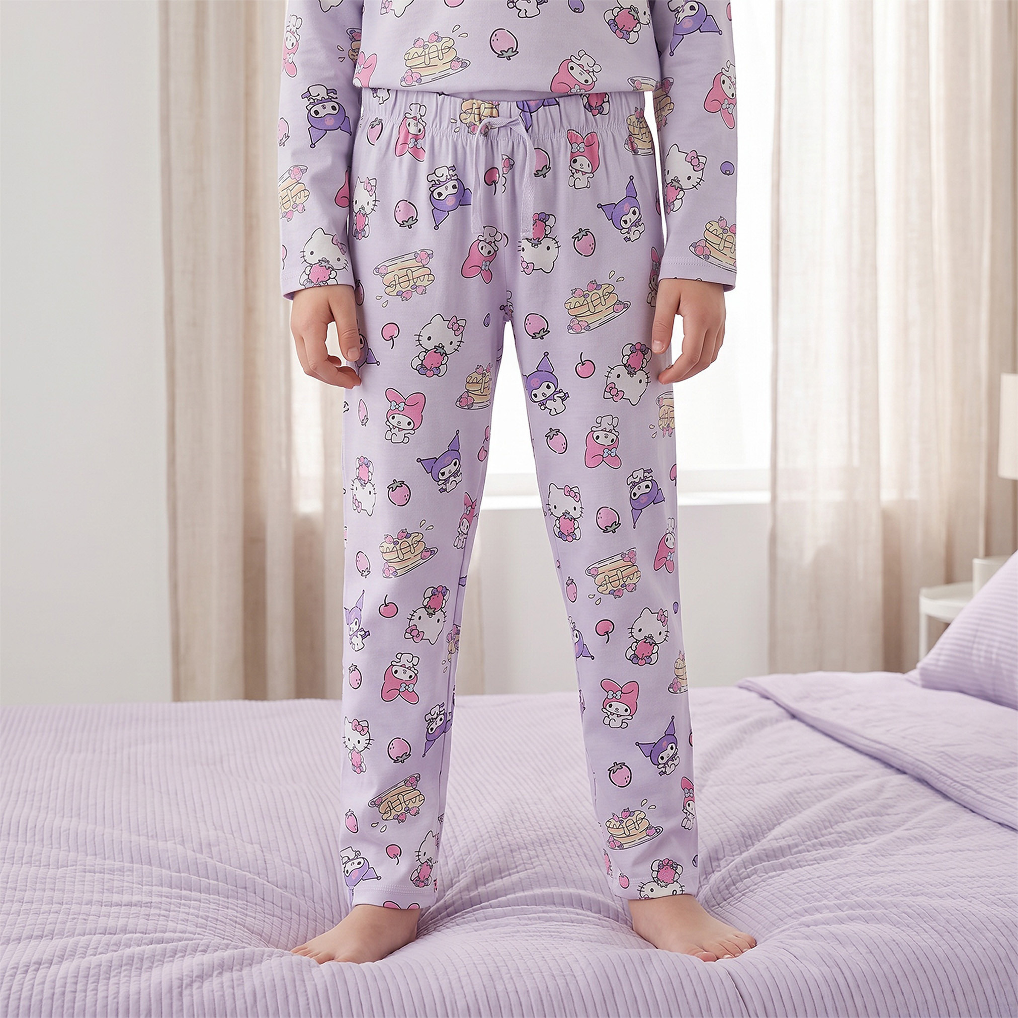 Pack of 2 Sanrio Round Neck Long Sleeves Pyjama Set with Hello Kitty and My Melody Print-boys-clothing-nightwear-image-5