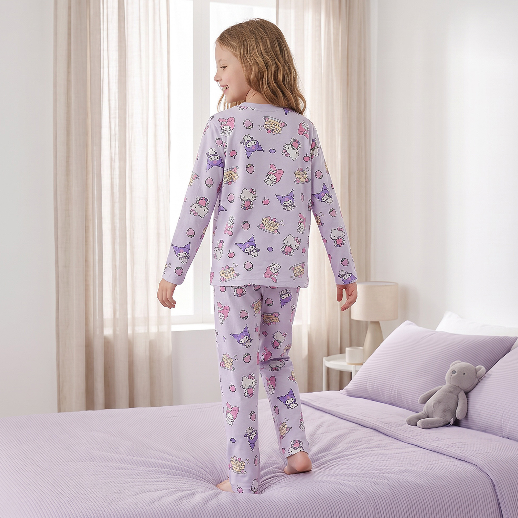 Pack of 2 Sanrio Round Neck Long Sleeves Pyjama Set with Hello Kitty and My Melody Print-boys-clothing-nightwear-image-6