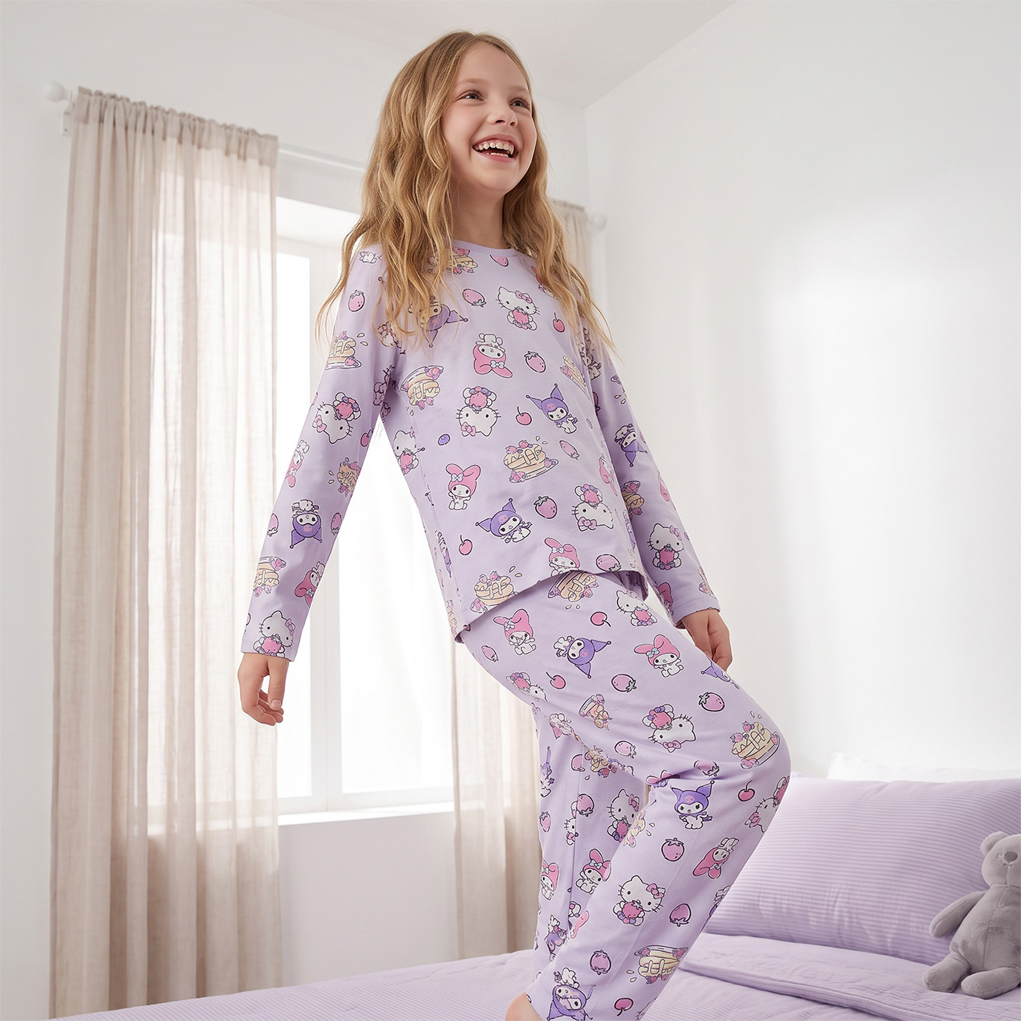 Pack of 2 Sanrio Round Neck Long Sleeves Pyjama Set with Hello Kitty and My Melody Print-boys-clothing-nightwear-image-7