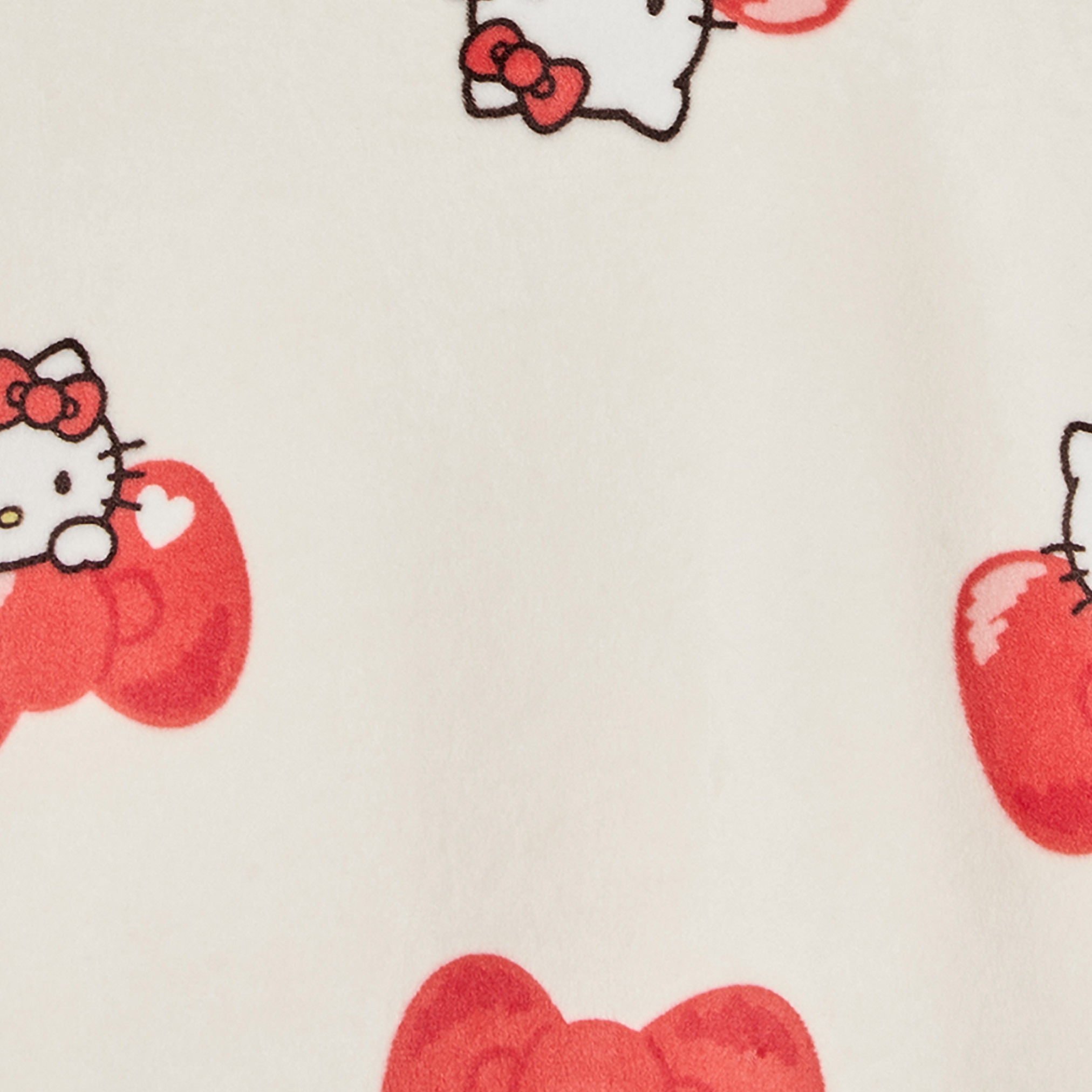 طقم بيجاما قطن بياقة ضيقة وأكمام طويلة وطبعات هالو كيتي من سانريو-girls-clothing-nightwear-image-5