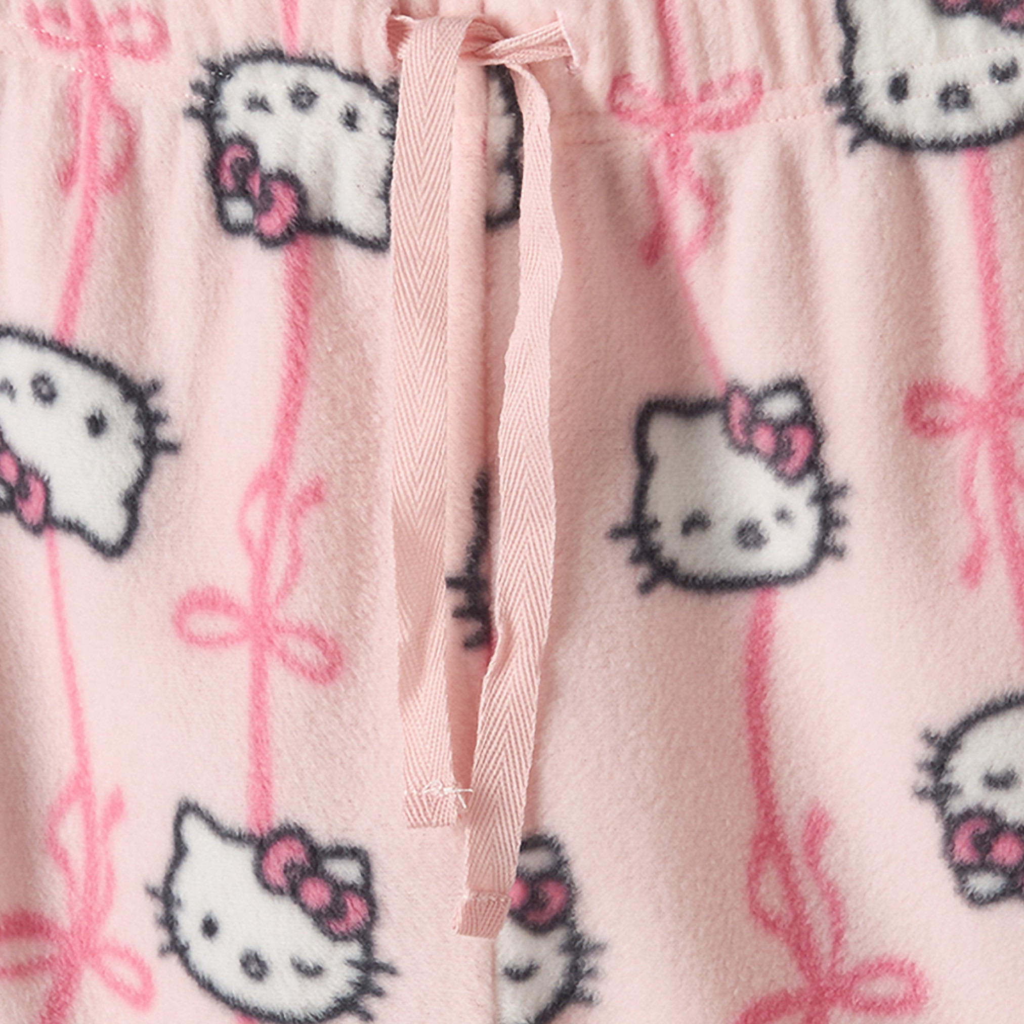 Sanrio Crew Neck Long Sleeves Pyjama Set with Hello Kitty Print-girls-clothing-nightwear-image-6