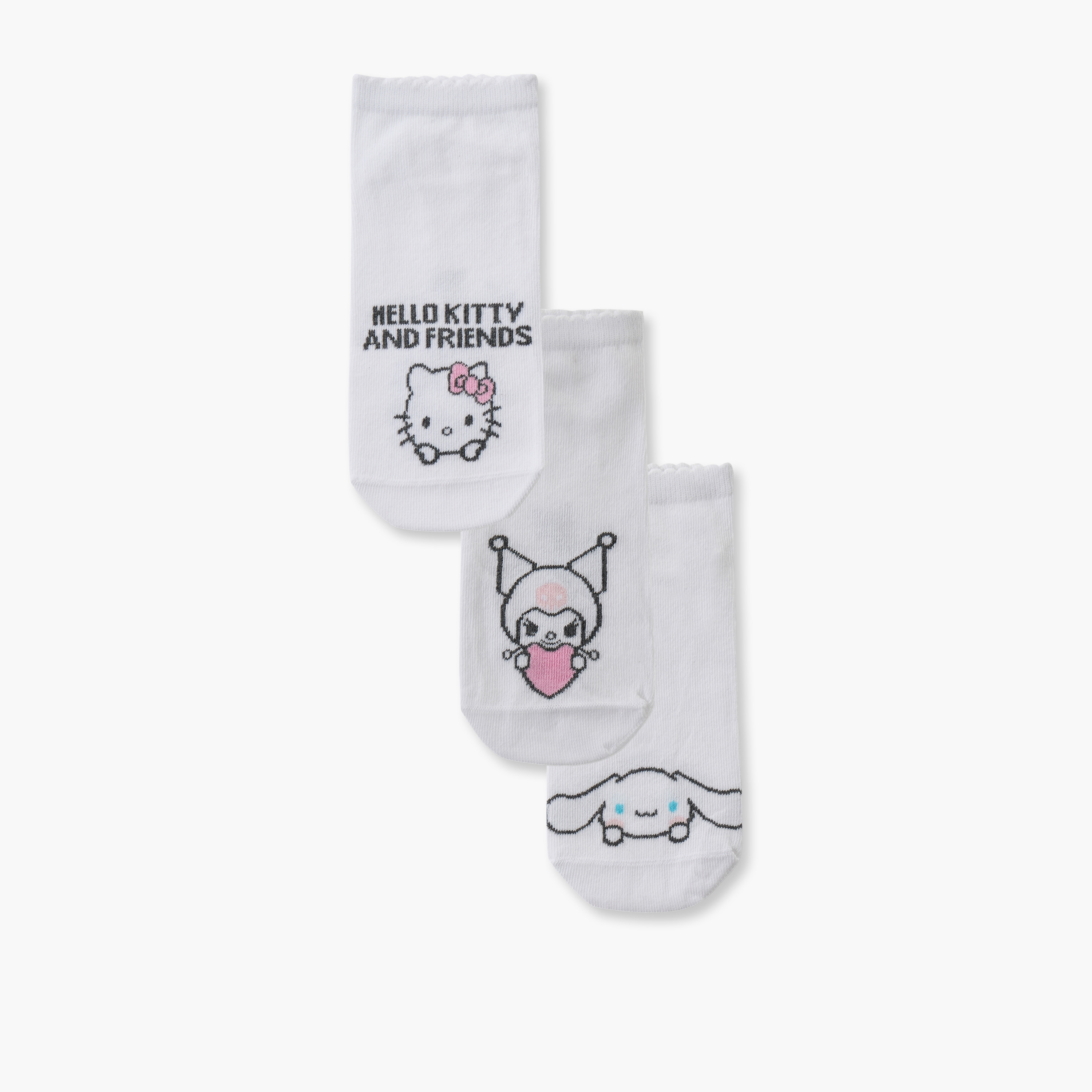 طقم جوارب 3 أزواج للبنات بطبعات من سانريو-girls-accessories-socks-image-1