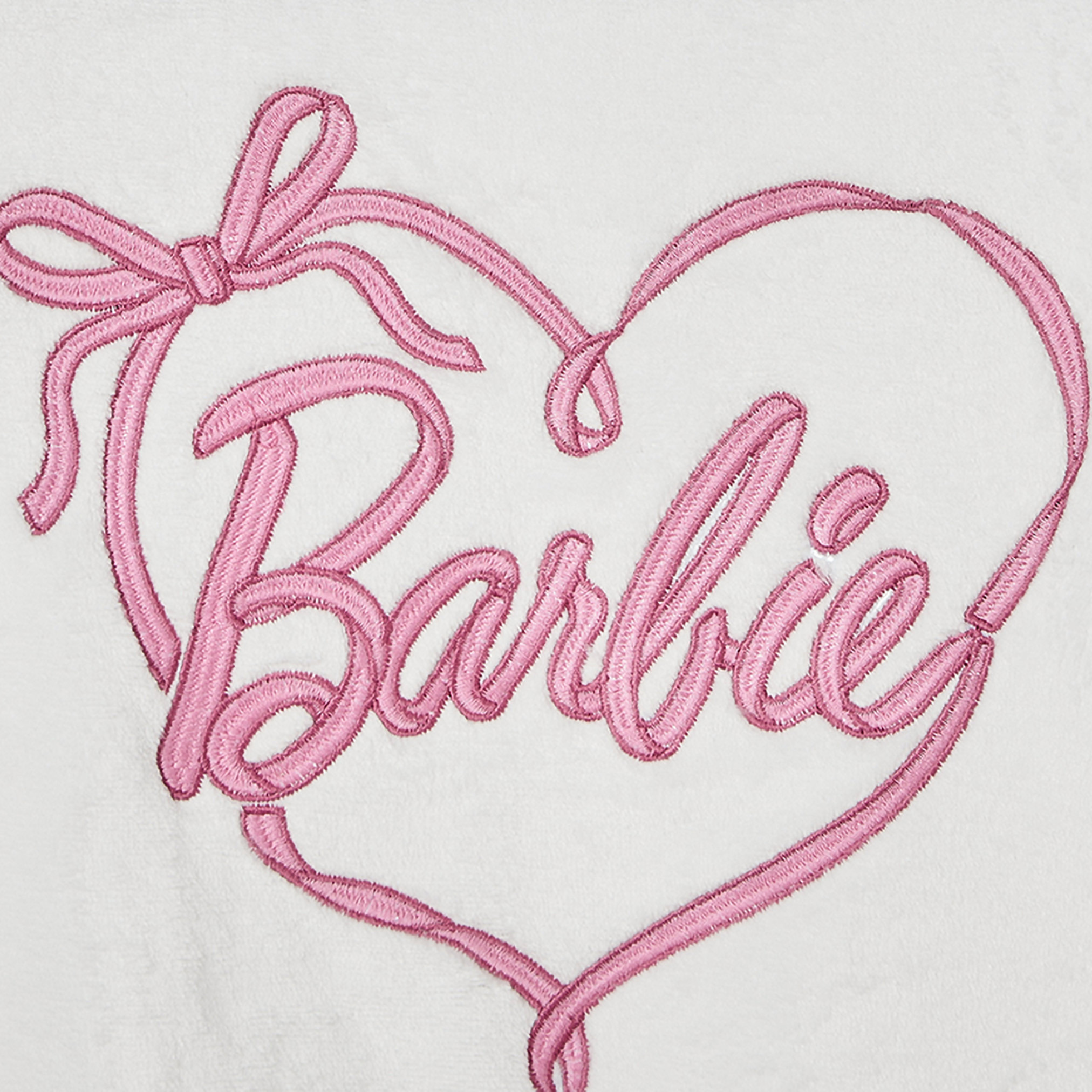 Crew Neck Long Sleeves Pyjama Set with Barbie Logo Embroidery-girls-clothing-nightwear-image-6