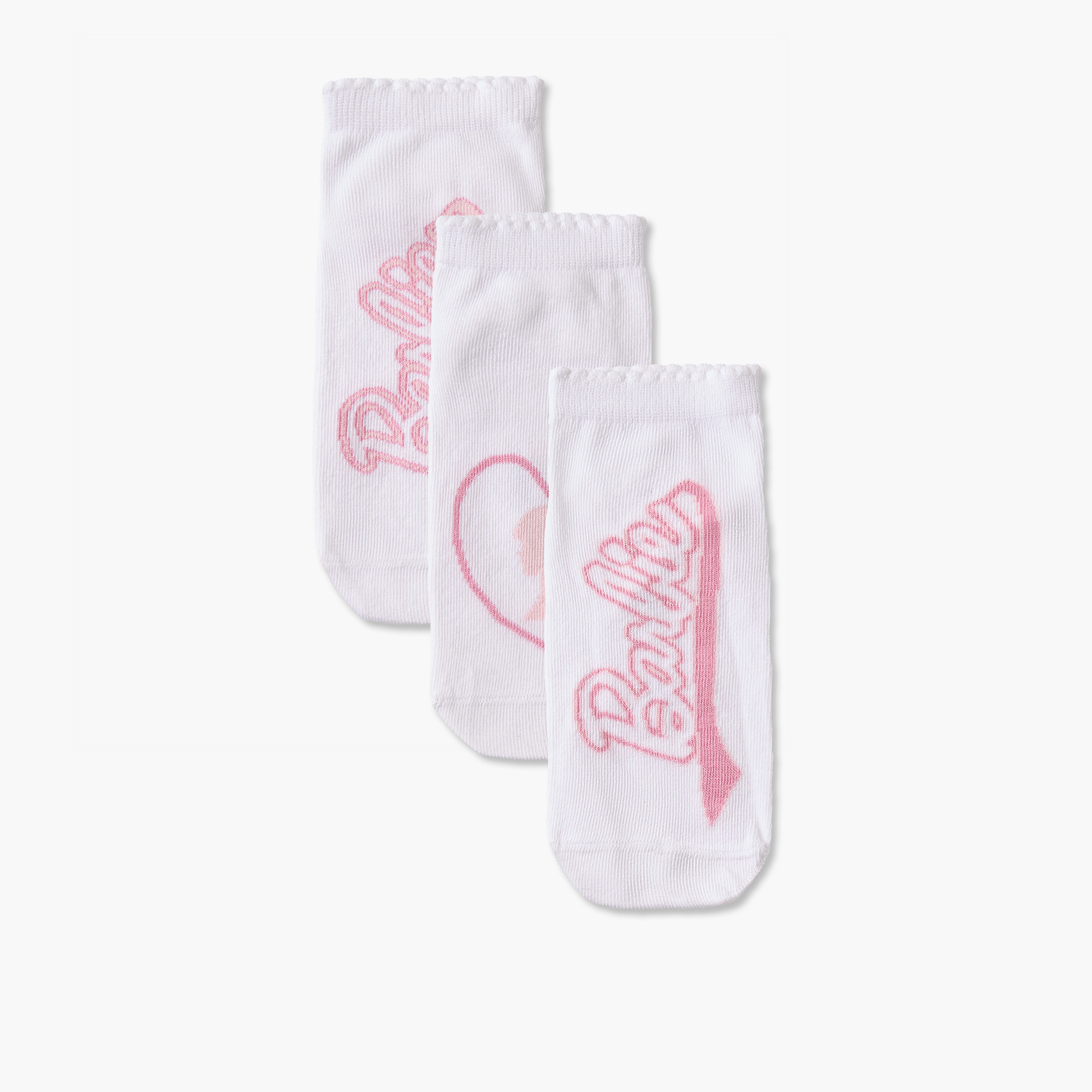 طقم 3 جوارب للبنات بطبعة باربي من ماتيل-girls-accessories-socks-image-1