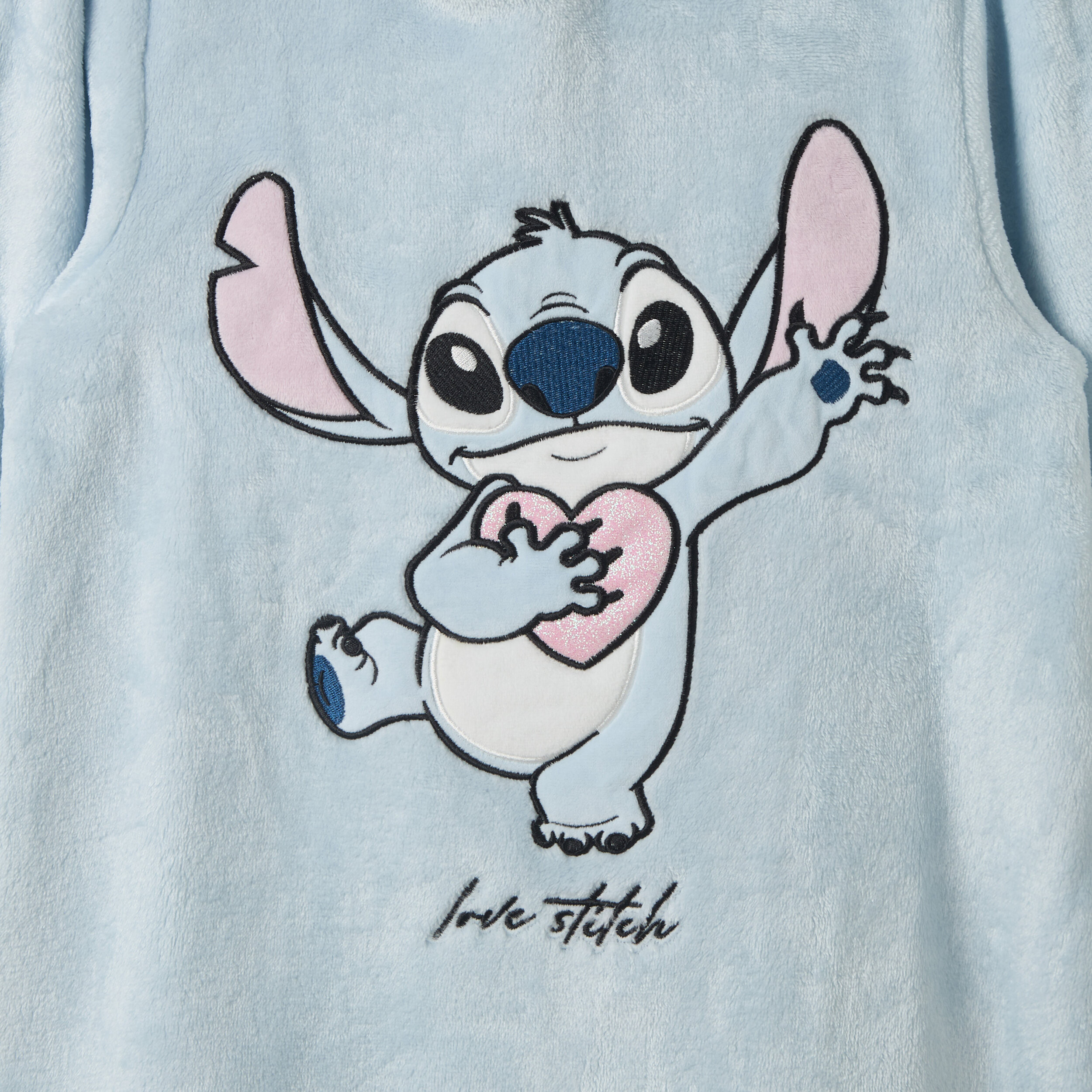طقم بيجاما قطن بقبعة وأكمام طويلة وطبعات ستيتش-girls-clothing-nightwear-image-7