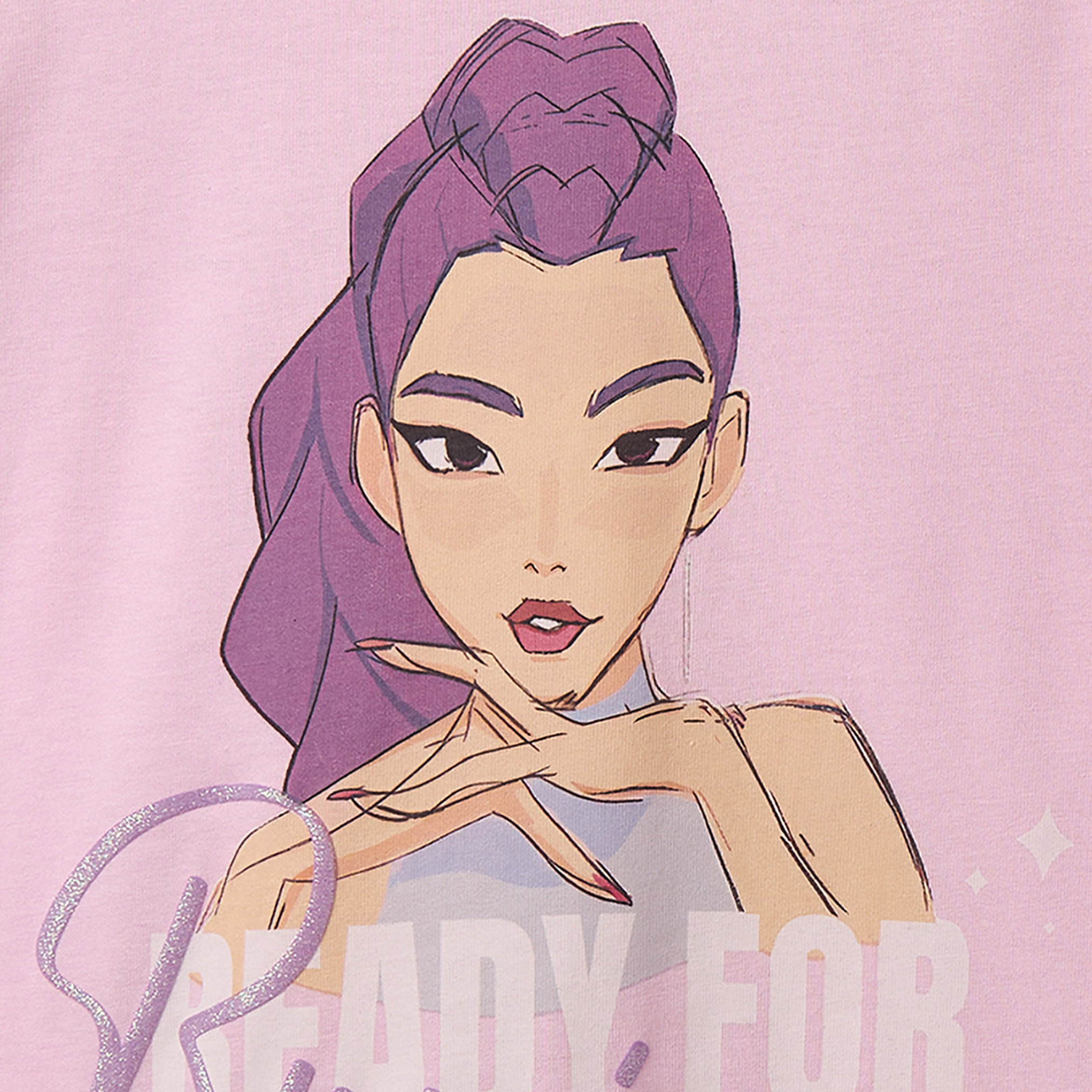 Netflix Cotton Crew Neck Short Sleeves Pyjama Set with KPop Demon Hunters Print-girls-clothing-nightwear-image-5