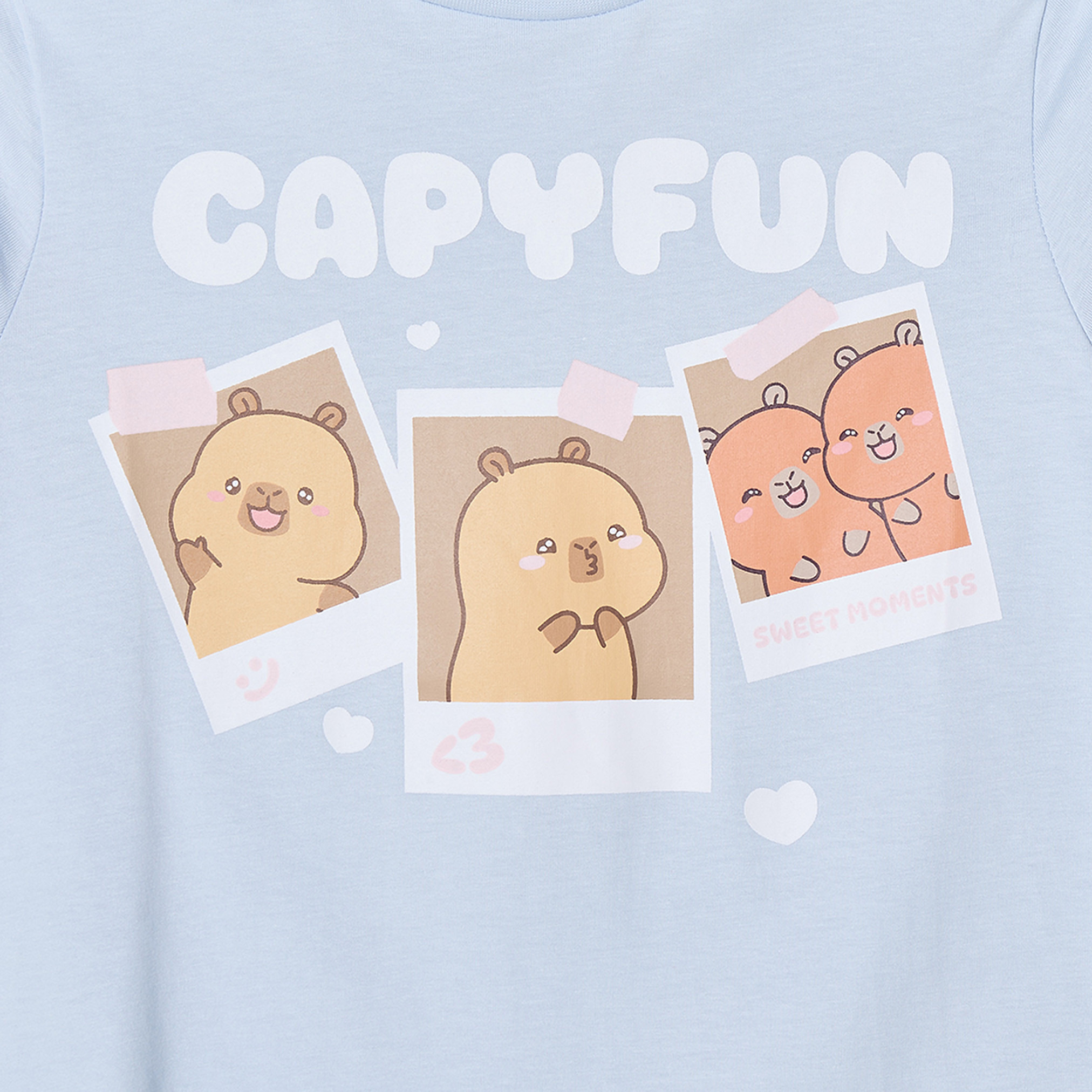 CapyFun Crew Neck Long Sleeves Sweatshirt and Trousers Set with Checks-girls-clothing-nightwear-image-5