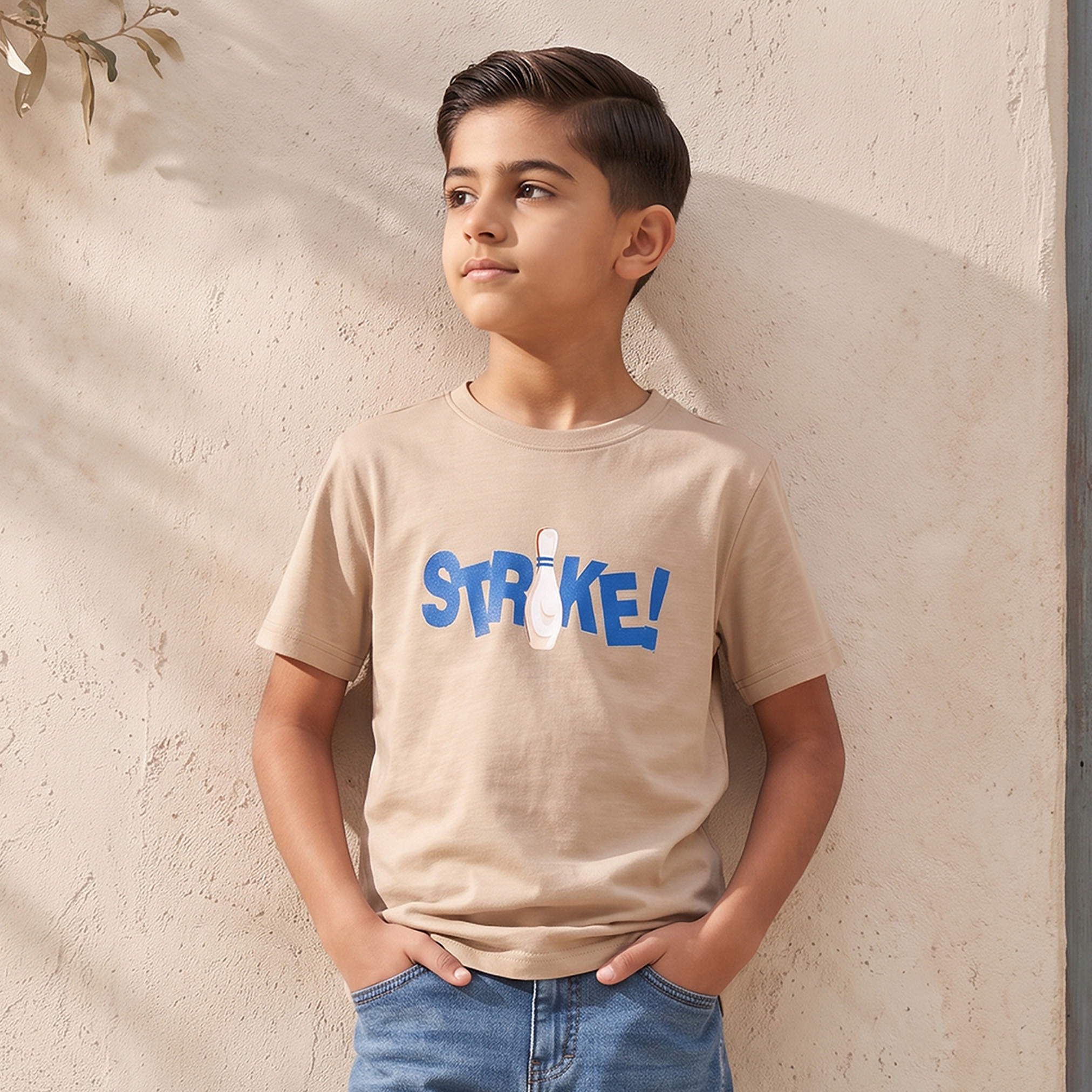 Juniors Crew Neck Short Sleeves T-shirt with Graphic Print-boys-clothing-tshirtsandpolos-image-1