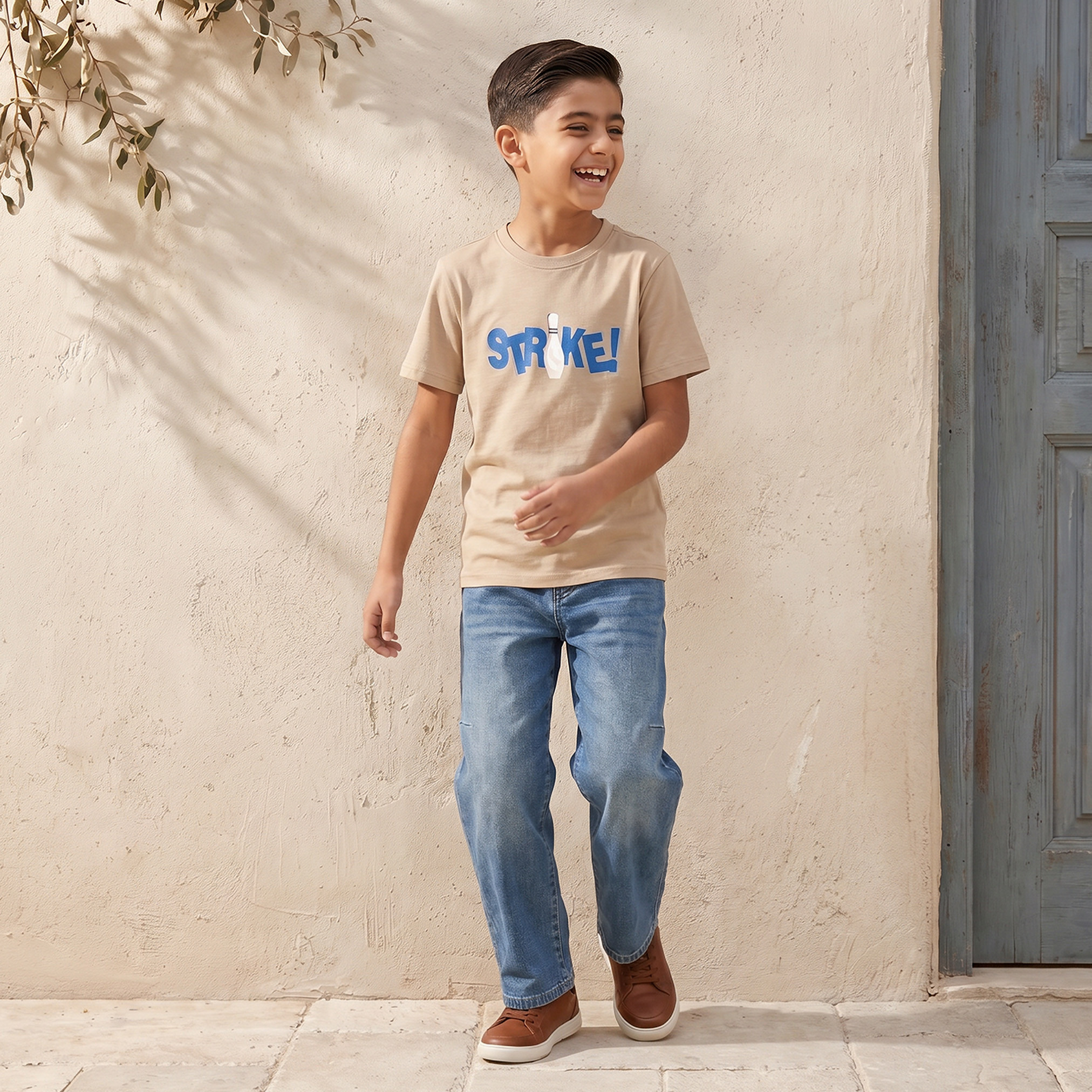 Juniors Crew Neck Short Sleeves T-shirt with Graphic Print-boys-clothing-tshirtsandpolos-image-5