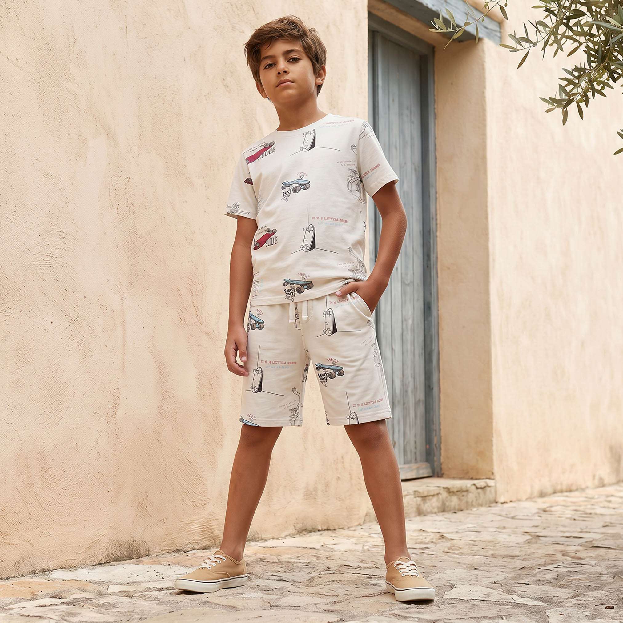 تيشيرت بياقة ضيقة وأكمام قصيرة وطبعات من جونيورز-boys-clothing-tshirtsandpolos-image-5