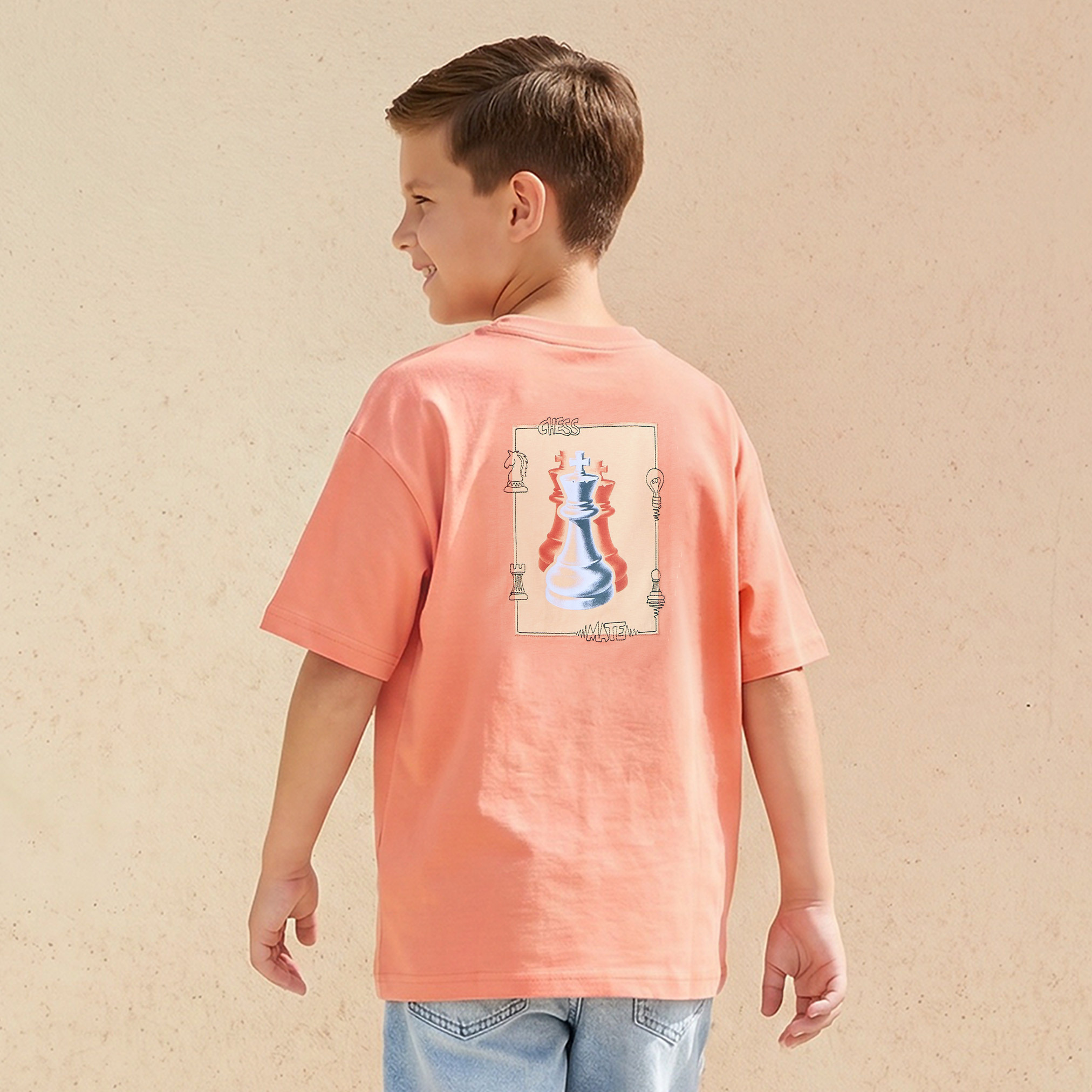 تيشيرت برقبة ضيقة وأكمام قصيرة وطبعات من جونيورز-boys-clothing-tshirtsandpolos-image-1