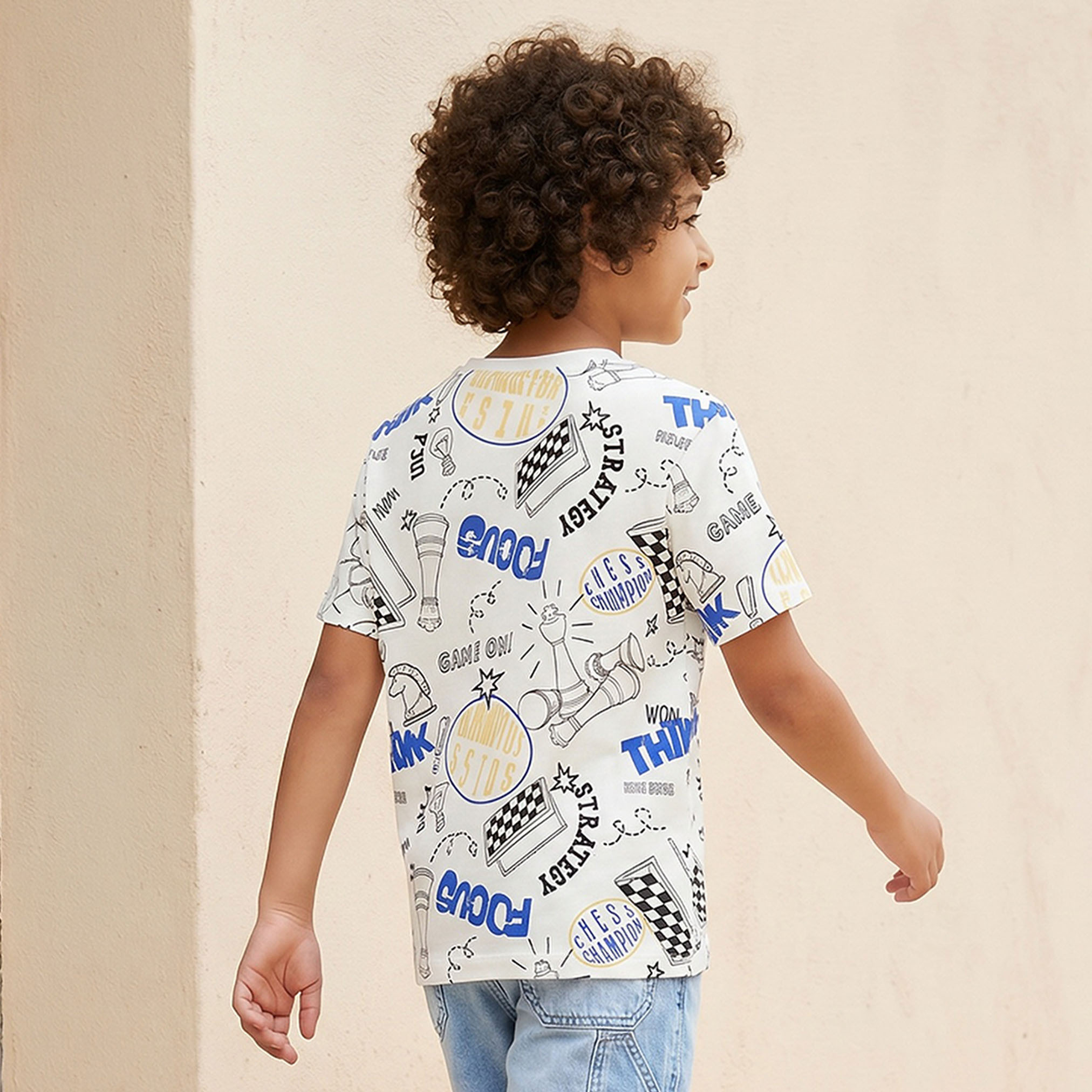 Juniors Crew Neck Short Sleeves T-shirt with Graffiti Print-boys-clothing-tshirtsandpolos-image-3