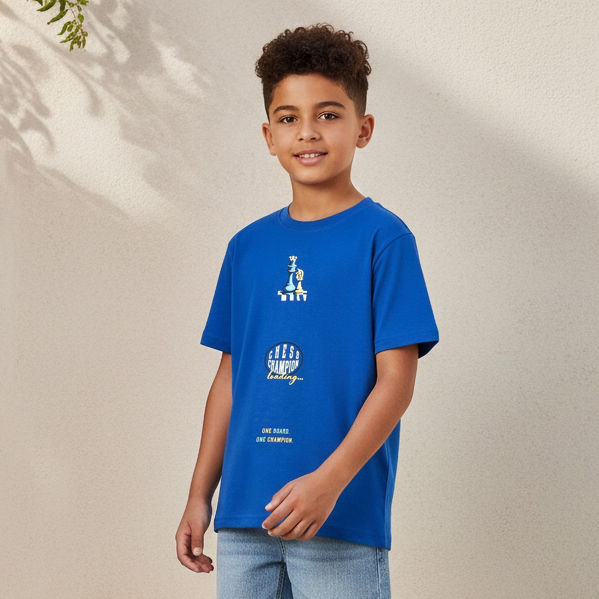 Juniors Crew Neck Short Sleeves T-shirt with Chess Print-boys-clothing-tshirtsandpolos-image-1