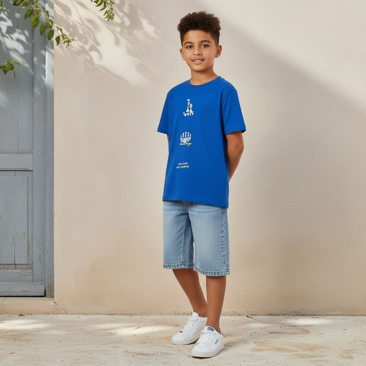 Juniors Crew Neck Short Sleeves T-shirt with Chess Print-boys-clothing-tshirtsandpolos-image-5