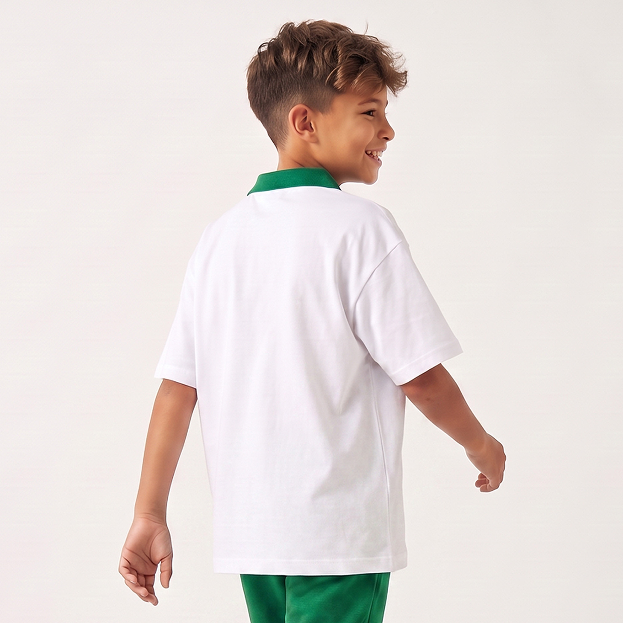 Juniors Polo Neck Short Sleeves T-shirt with KSA National Day Print-boys-clothing-tshirtsandpolos-image-3