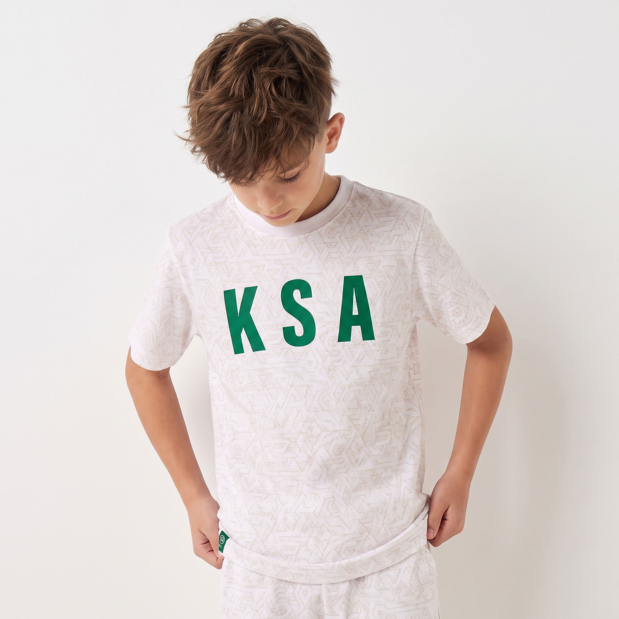 تيشيرت بياقة ضيقة وأكمام قصيرة وطبعات من جونيورز-boys-clothing-tshirtsandpolos-image-1