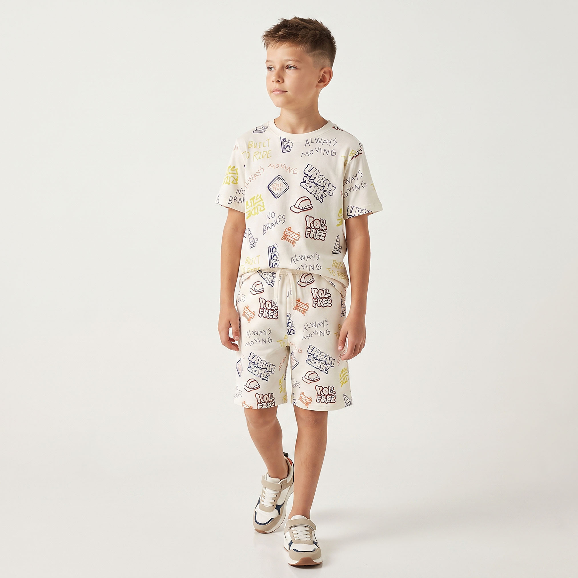 Juniors Crew Neck Short Sleeves T-shirt with Slogan Print-boys-clothing-tshirtsandpolos-image-3