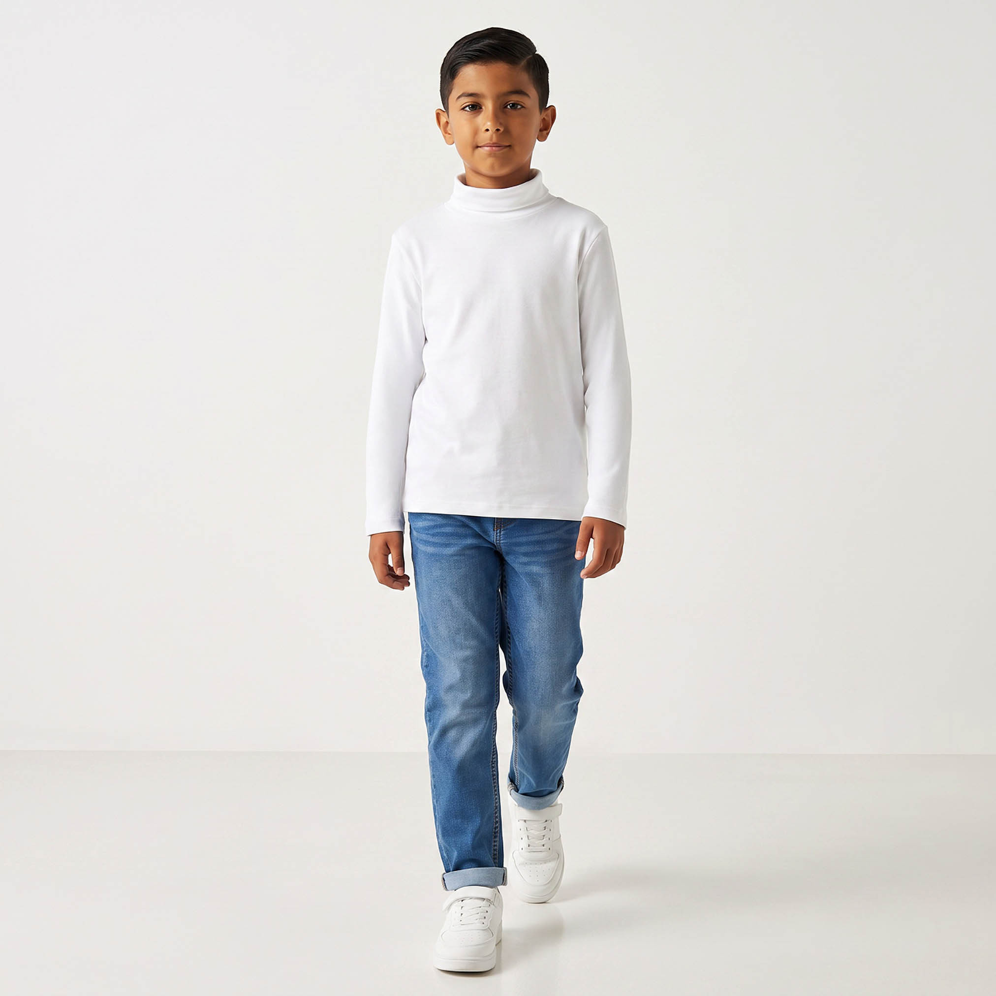 Juniors High Neck Long Sleeves T-shirt-boys-clothing-tshirtsandpolos-image-2