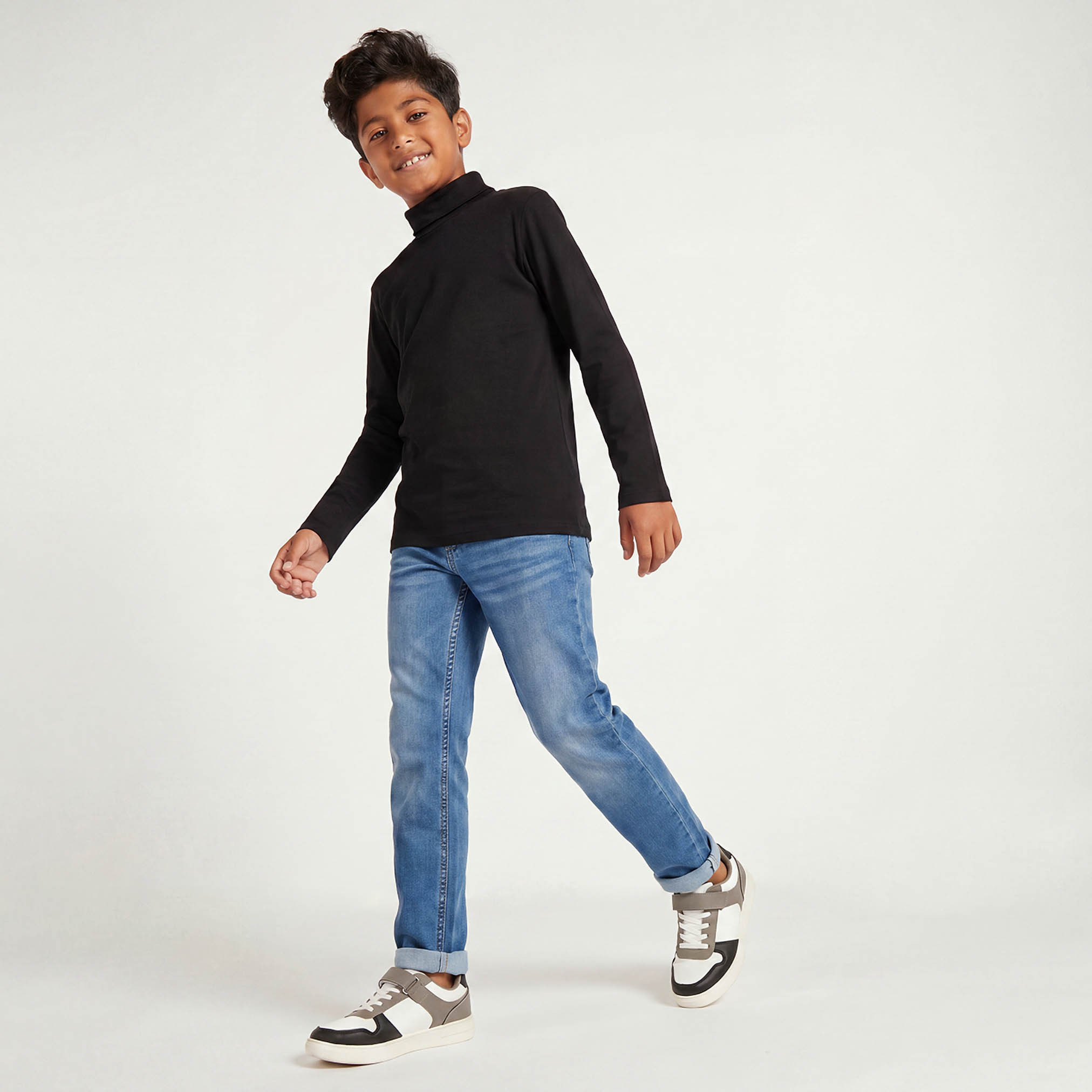 Juniors High Neck Long Sleeves T-shirt-boys-clothing-tshirtsandpolos-image-2